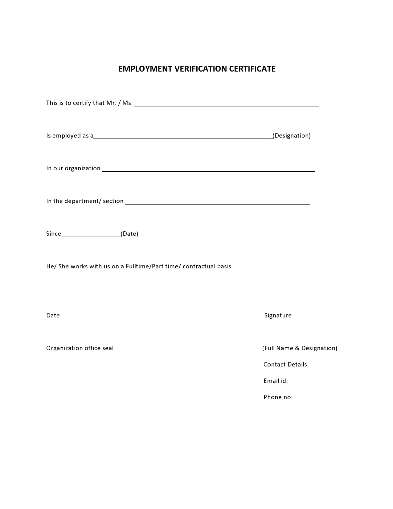 40 Best Certificate Of Employment Samples Free TemplateLab