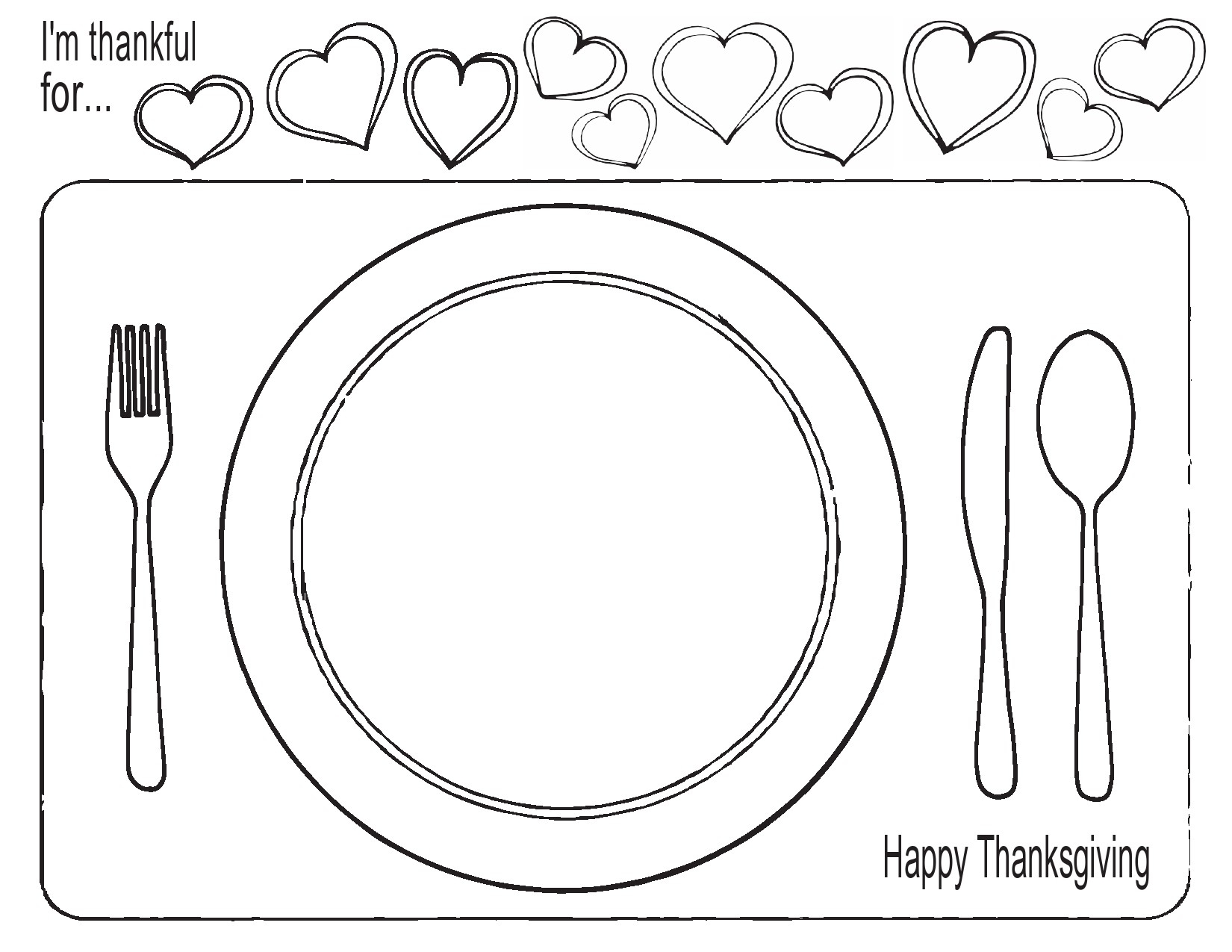 Free Printable Dinner Plate Template