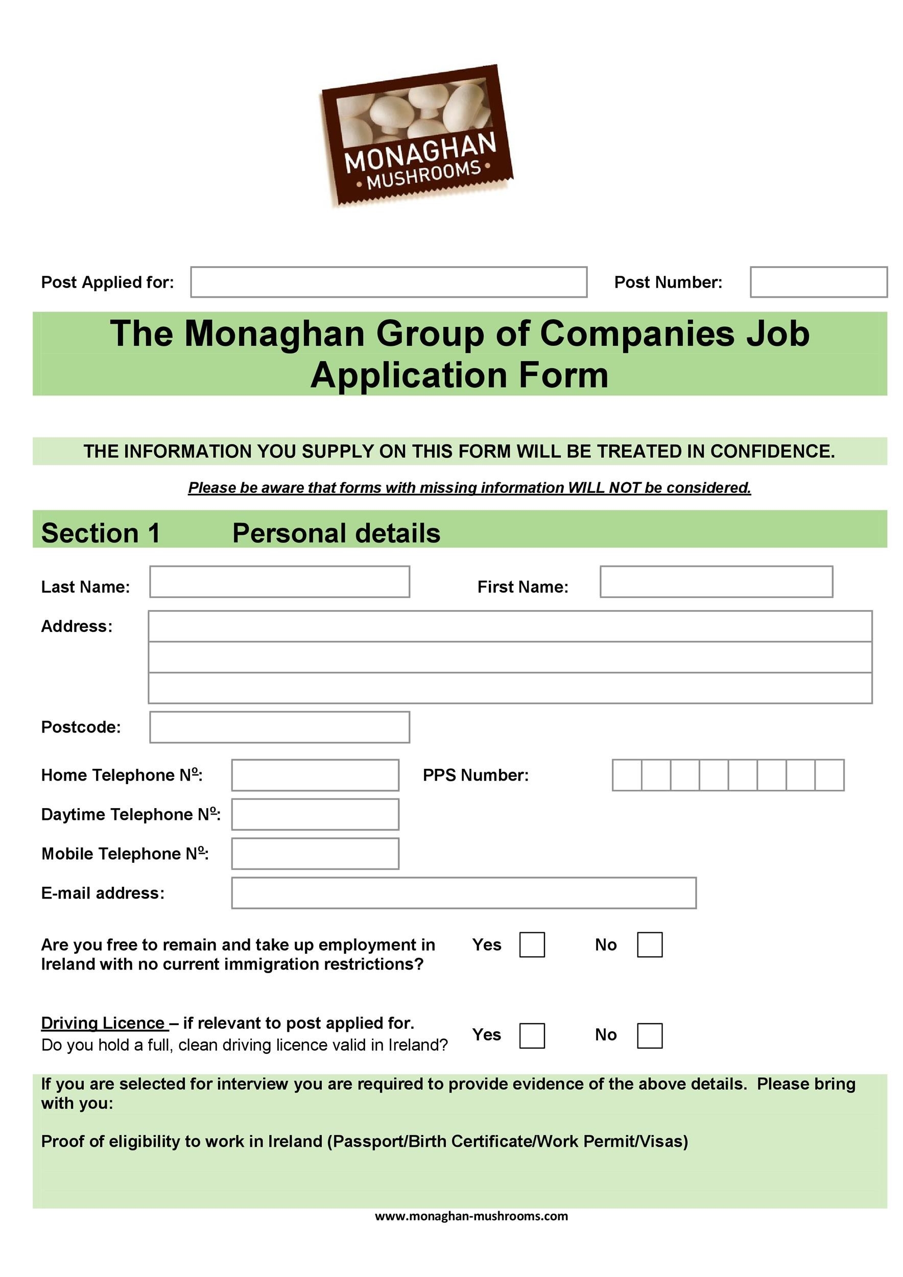 Job Application Printable Free Job Application Printable Free