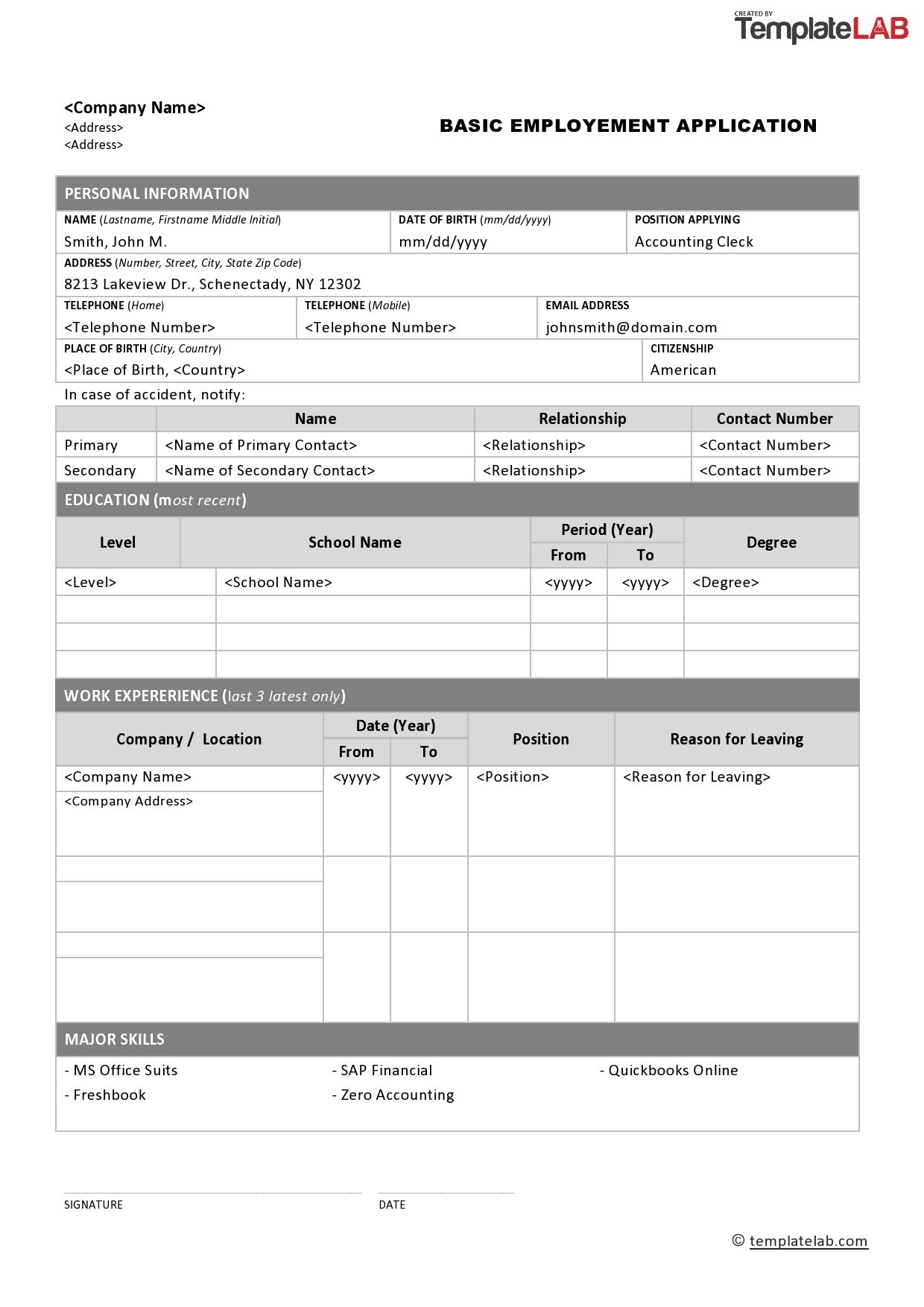 50 Free Employment Job Application Form Templates Printable 50 Free Employment Job Application Form Templates Printable
