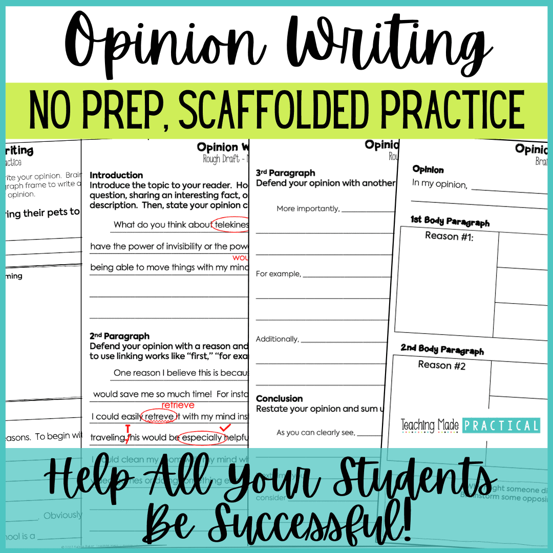 Free Printable Opinion Writing Template