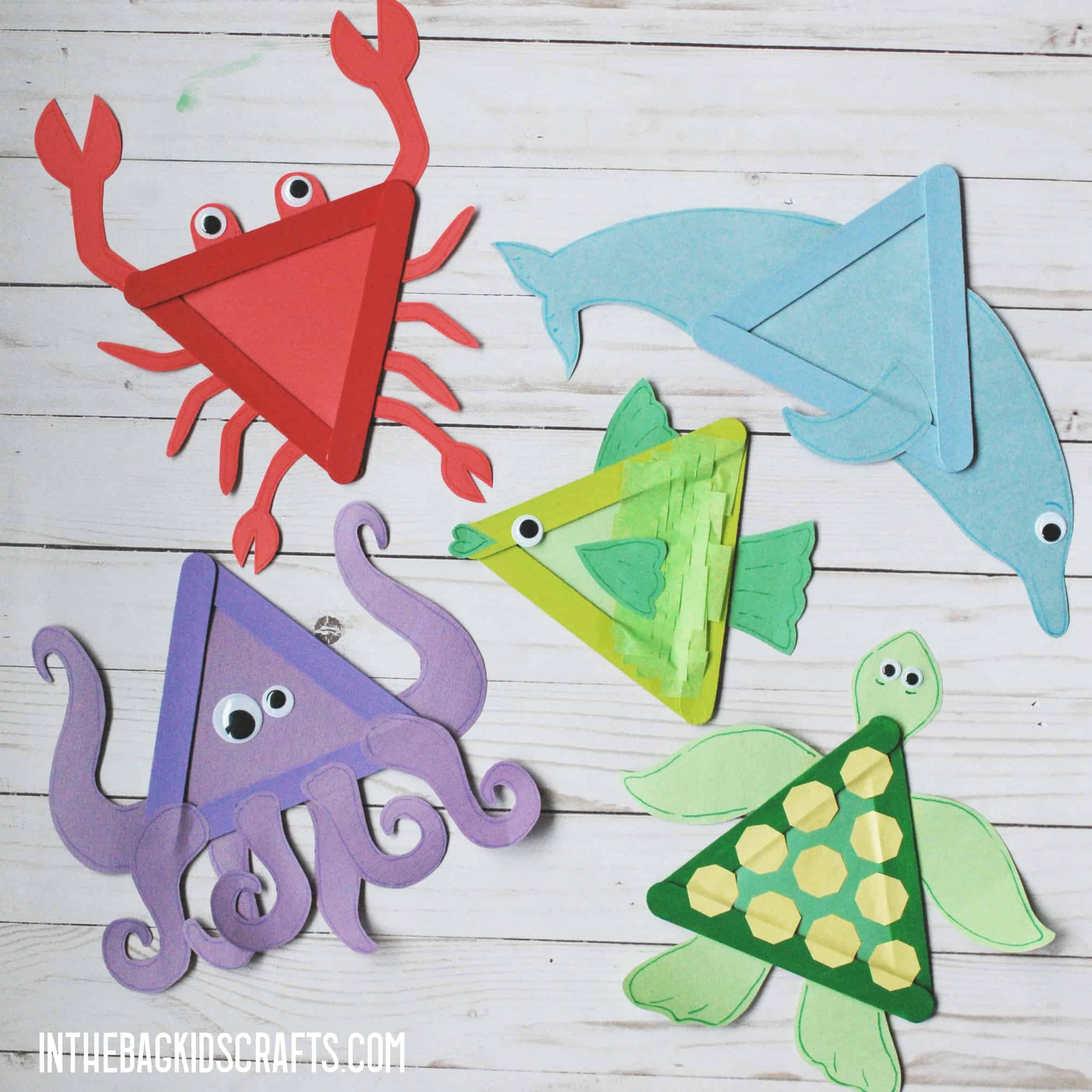 6 Sea Animal Crafts with Free Templates In The Bag Kids Crafts