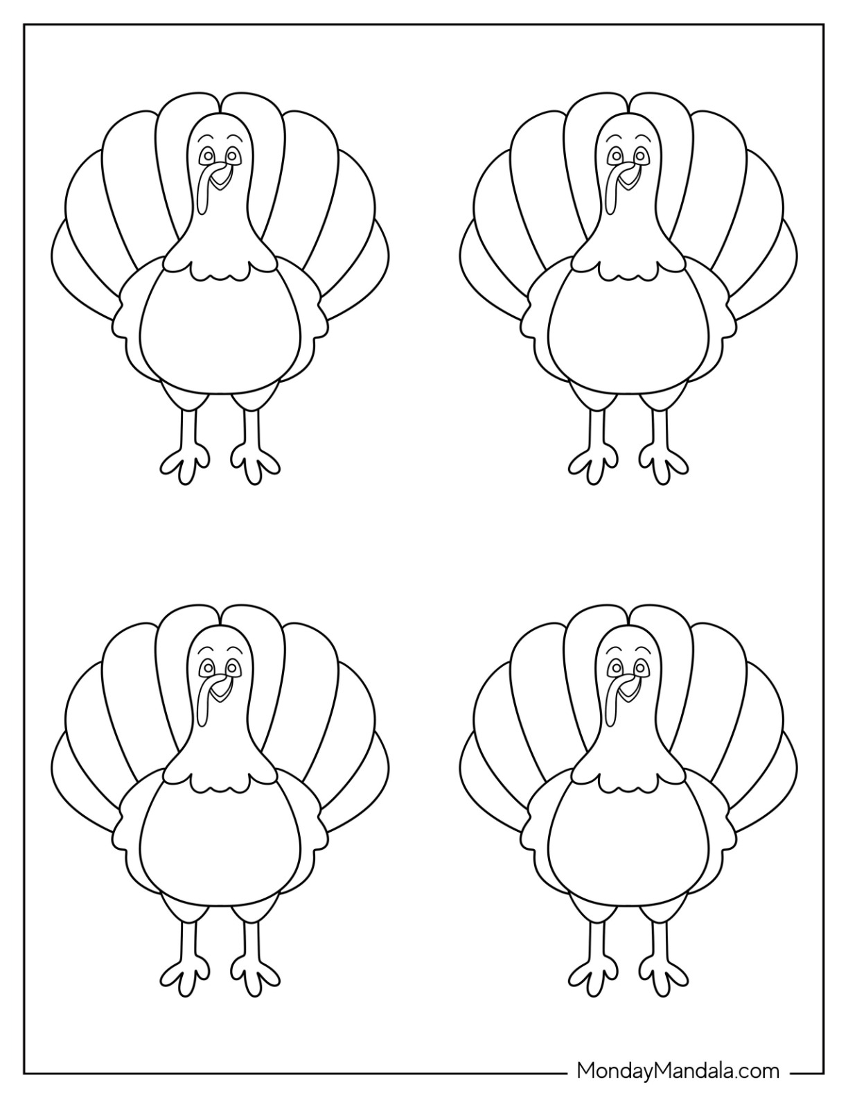 Free Printable Turkey Template Detailed