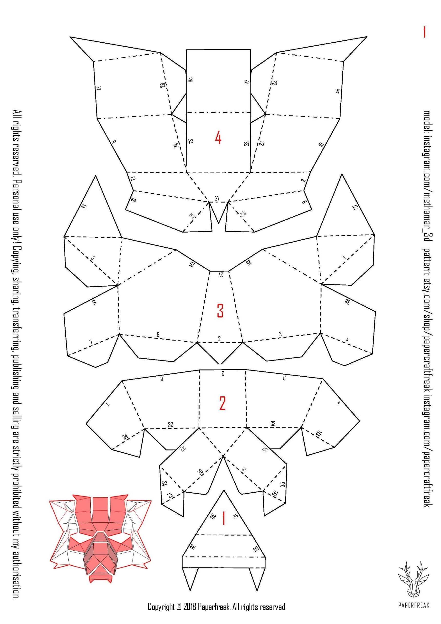 Free 3d Face Mask Templates Printable