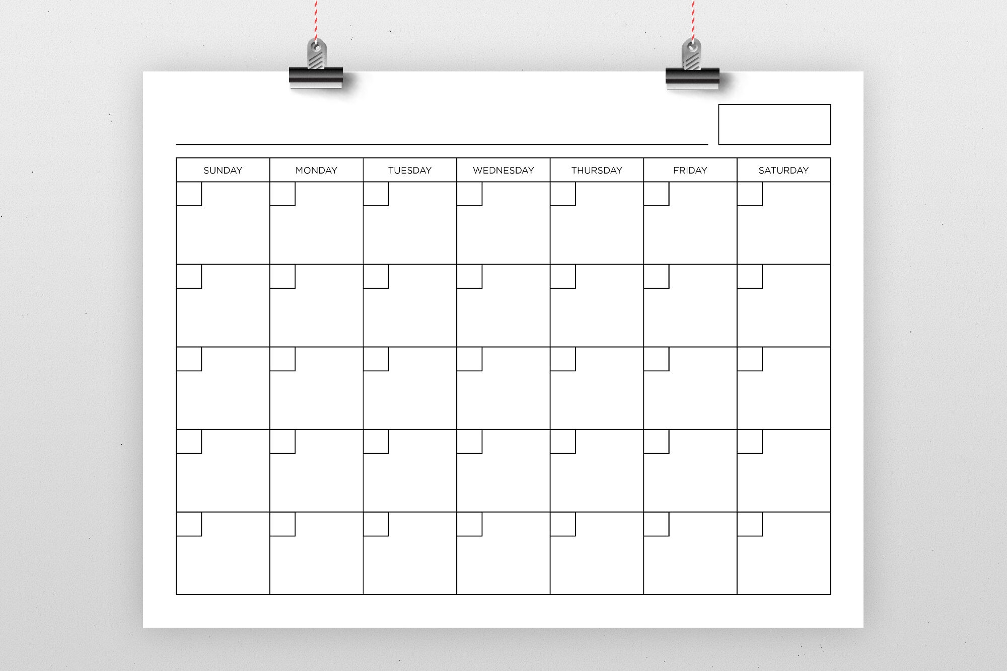 8 5 X 11 Inch Blank Calendar Page Template By Running With Foxes TheHungryJPEG