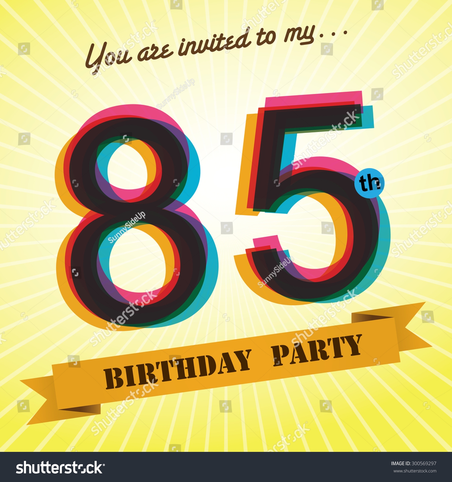 85th Birthday Party Invite Template Design Stock Vector Royalty 