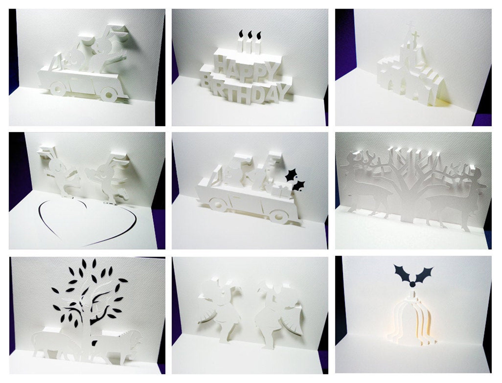 90 Degree Pop up Printable Cards 117 PDF Files Holiday xmas wedding birthday Etsy
