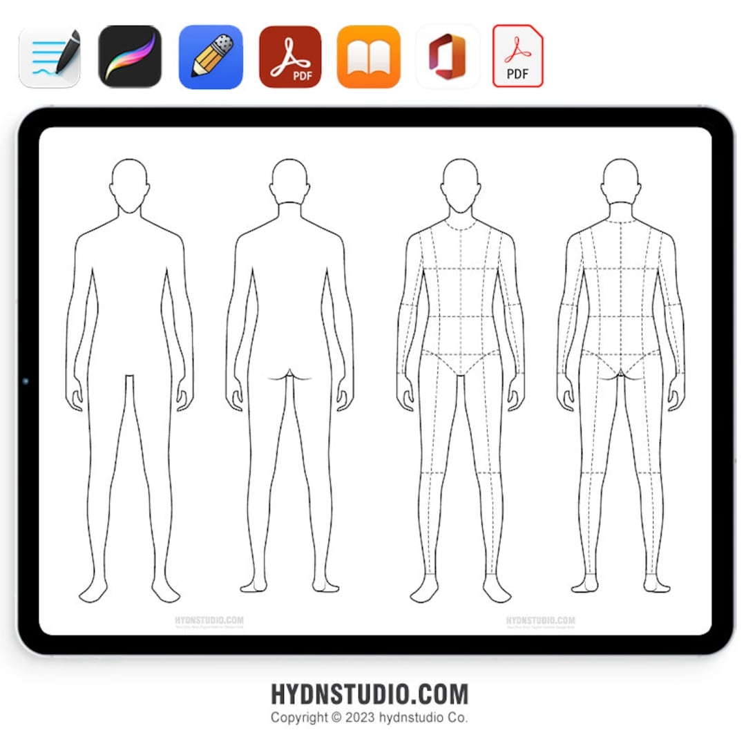 Men’s Croquis Free Template Printable
