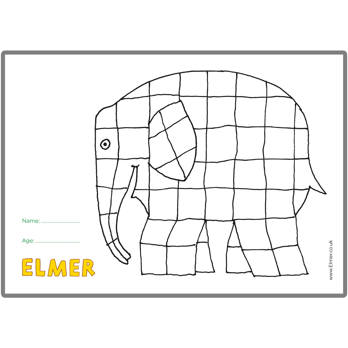 Free Printable Elmer The Elephant Template
