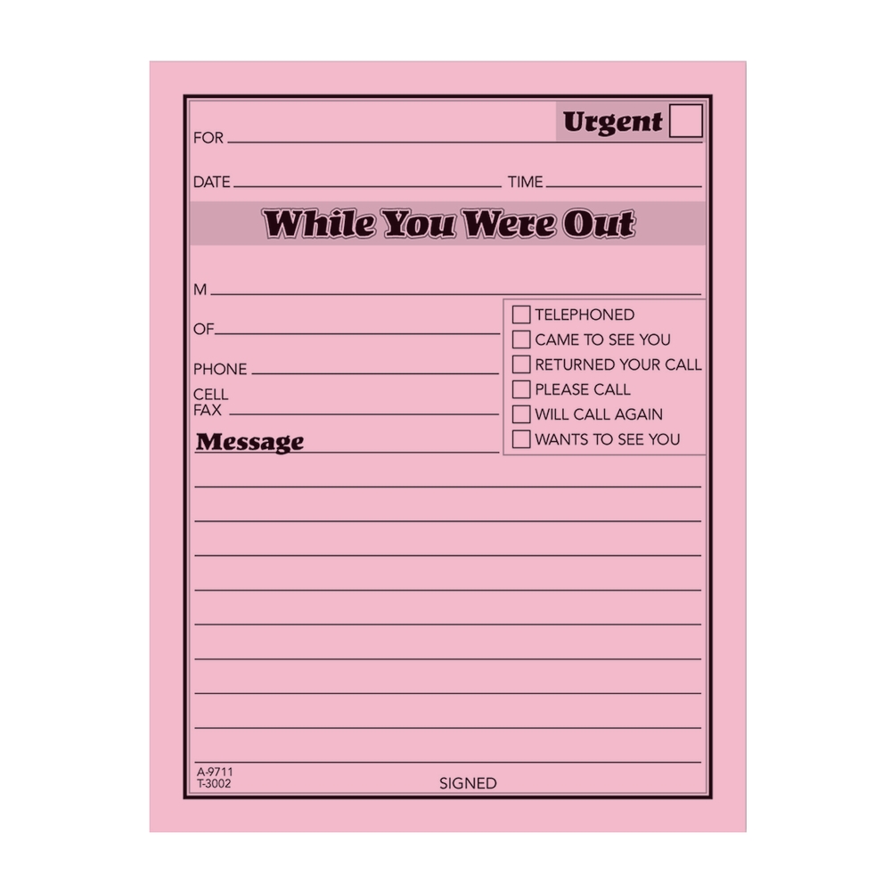 Adams While You Were Out Message Pads 4 25