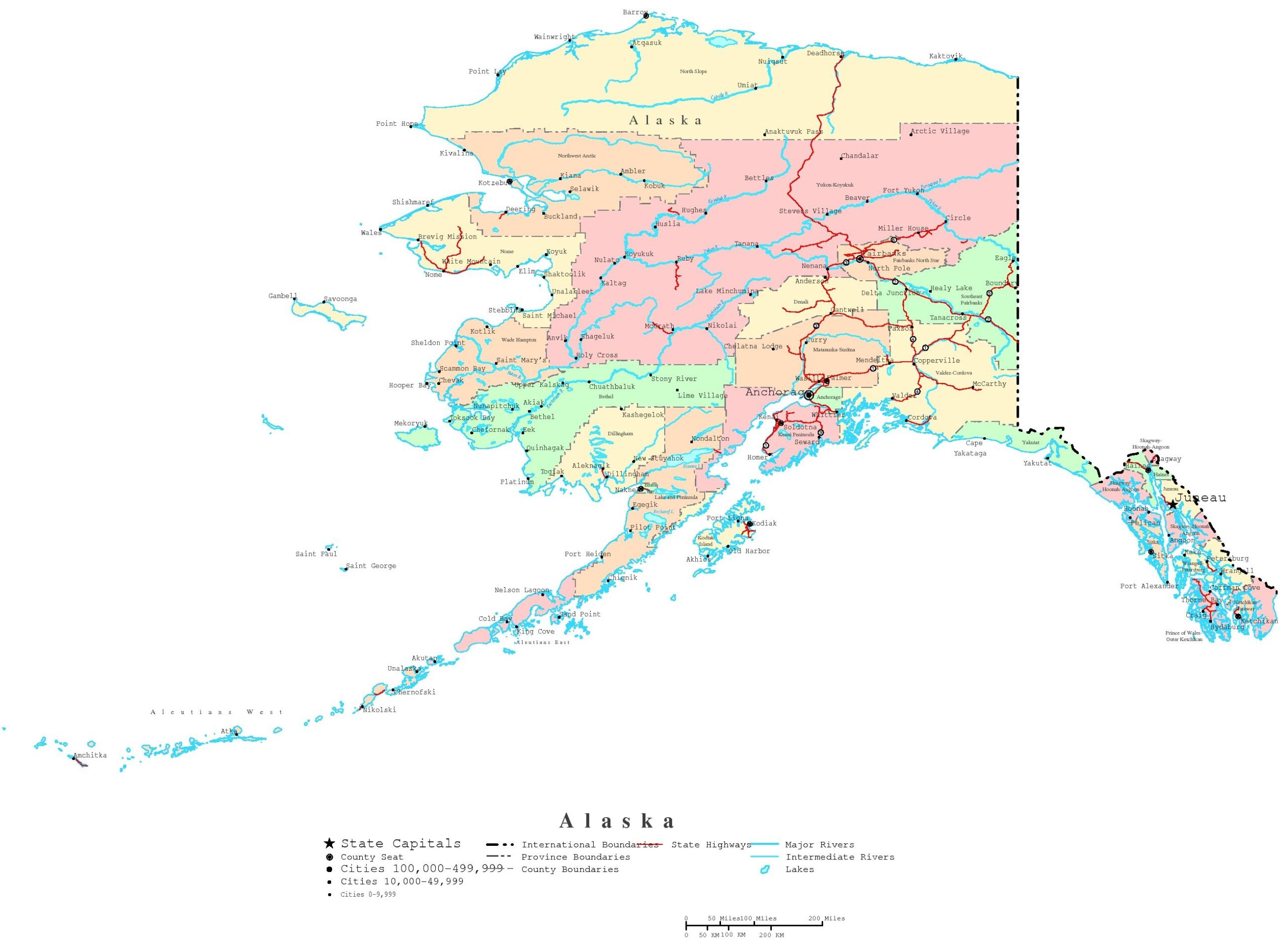 Map Of Alaska Printable
