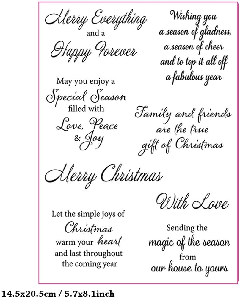Amazon Arbuya Christmas Sentiment Clear Stamps For Christmas Card Making Or Journaling Christmas Verse Sayings Silicone Rubber Stamps For Scrapbooking Art Journals Paper Crafts Decoration Arts Crafts U0026 Sewing