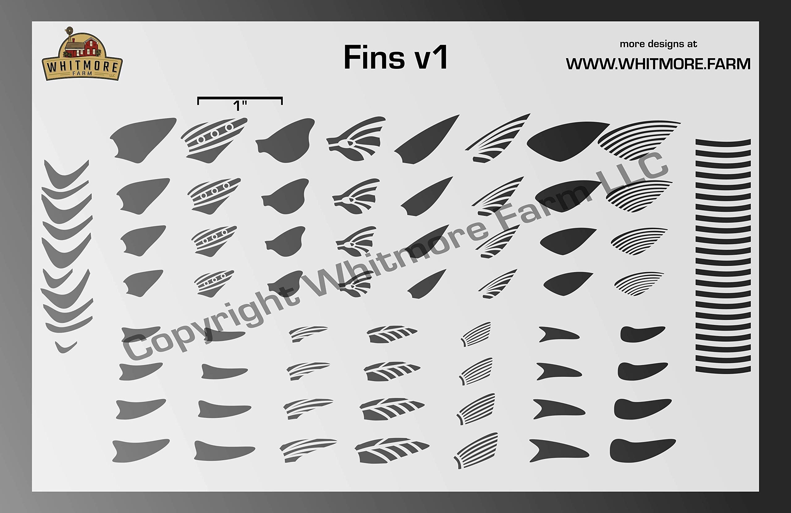 Amazon Fins V1 Assortment Fishing Lure Airbrush Stencil Mylar Reusable 7 5 Mil Mylar Sports U0026 Outdoors