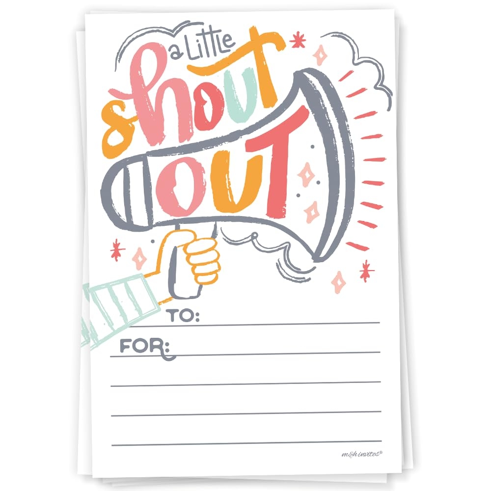 Amazon Fun Shout Out Cards For Employees Office Staff Teachers And Students Appreciation And Recognition Reward Cards For School Or Work Bulletin Board 50 Count Office Products
