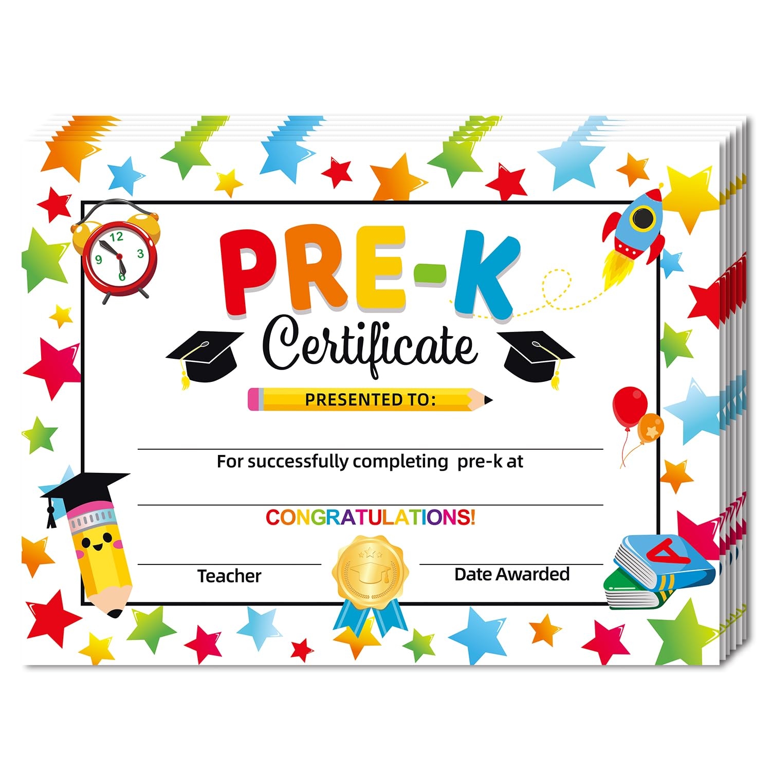 Amazon PRE K Graduation Diploma 2025 Preschool Graduation Award Certificate 2025 Preschool End Of School Year Certificate BYJZ Preschool Graduation Decorations 2025 PRE K Graduation Decorations 30pcs Home Kitchen