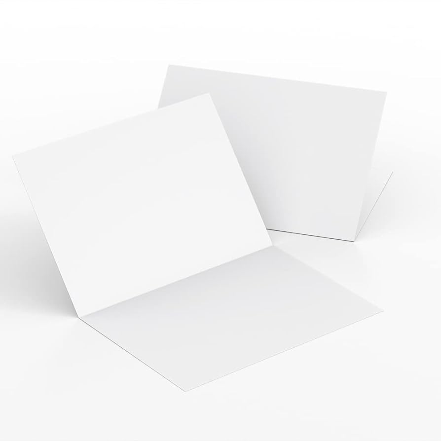 Amazon Reskid 100 Pack Of Heavyweight White Blank Cards 6 25x9 Scored To 4 5x6 25 Greeting Cards 110lb Blank Cards Printable Note Cards 4 5x6 25 Inches Health Household