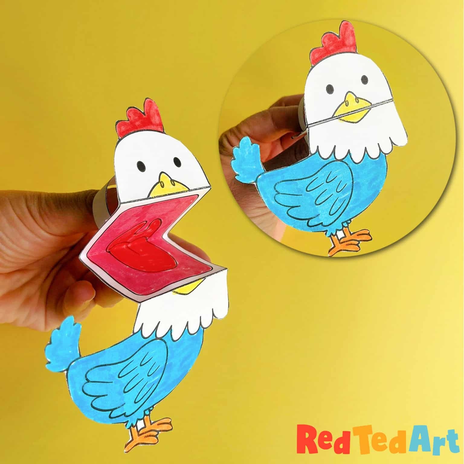 Animal Finger Puppets Printable Red Ted Art Kids Crafts