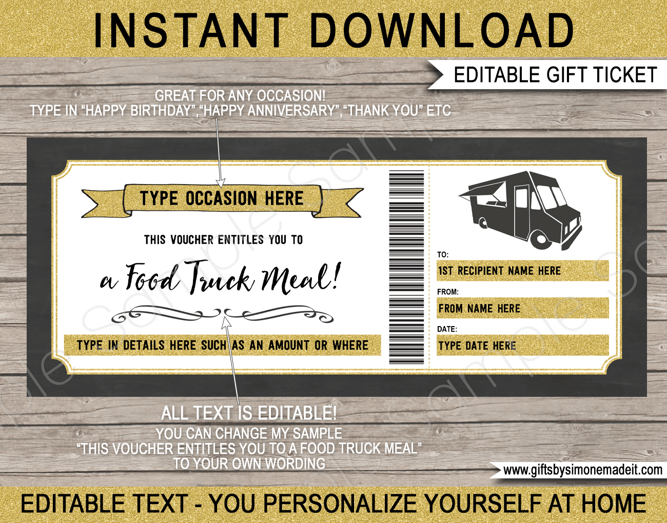 Any Occasion Food Truck Meal Voucher