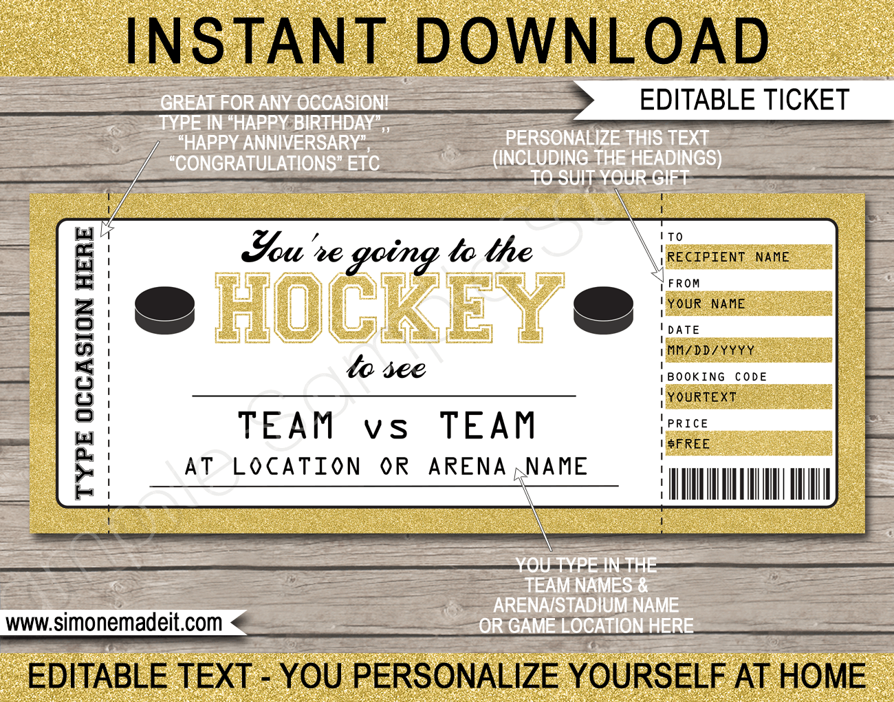 Any Occasion Hockey Gift Tickets