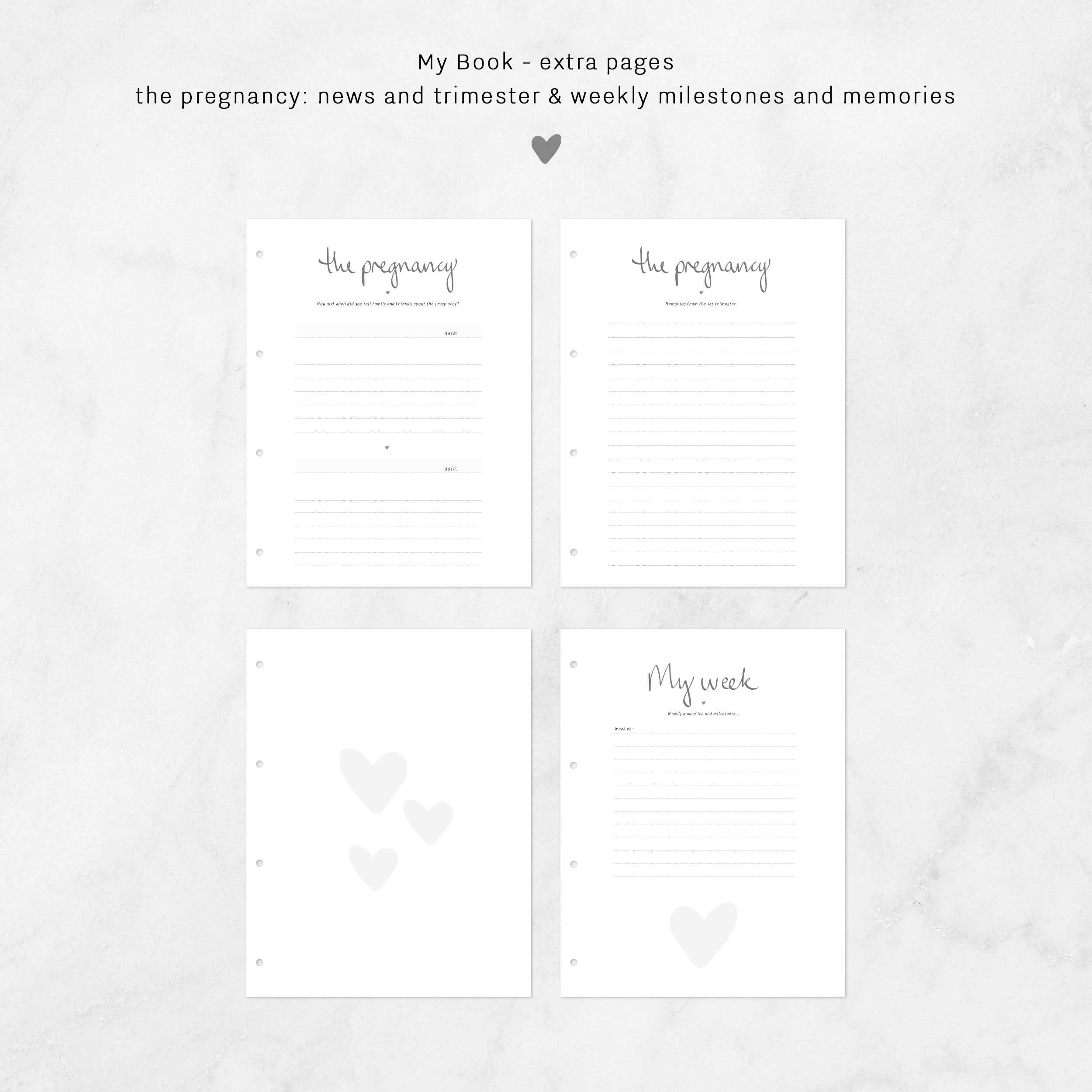 Baby Book EXTRA PAGES Template Printable Baby Memory Book Print 