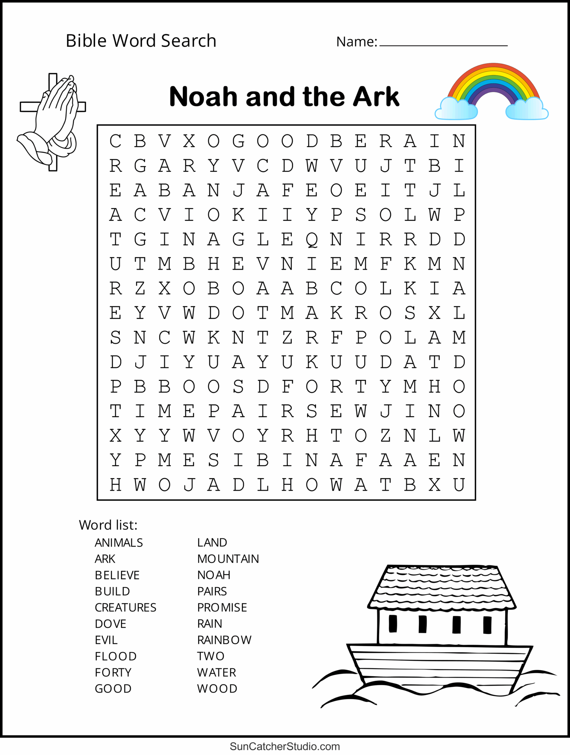 Free Printable Christian Word Search Puzzles