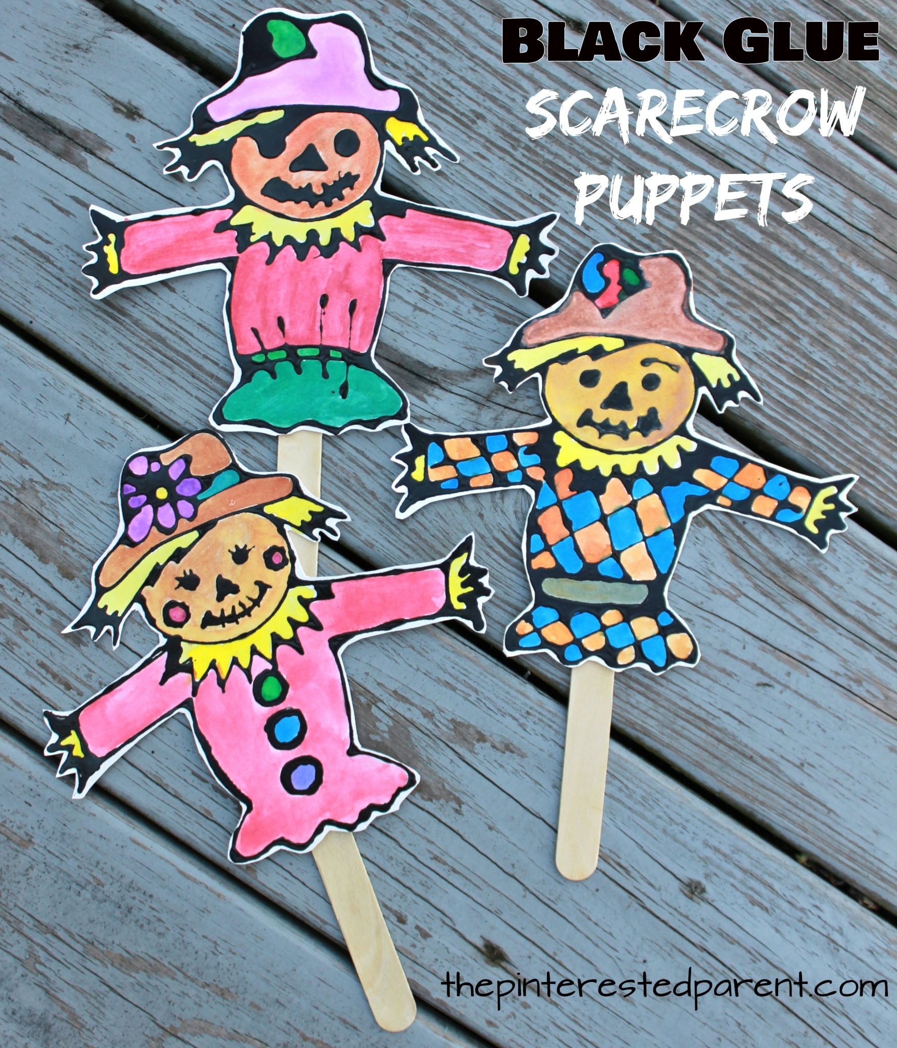 Black Glue Scarecrow Puppets The Pinterested Parent