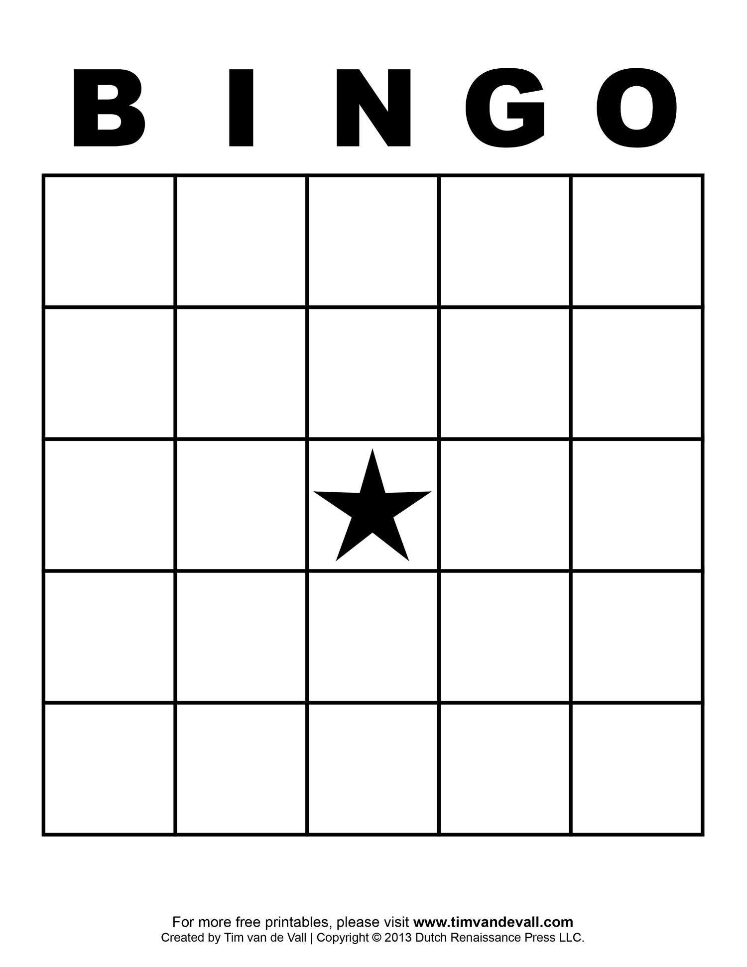 Blank Bingo Printable Free