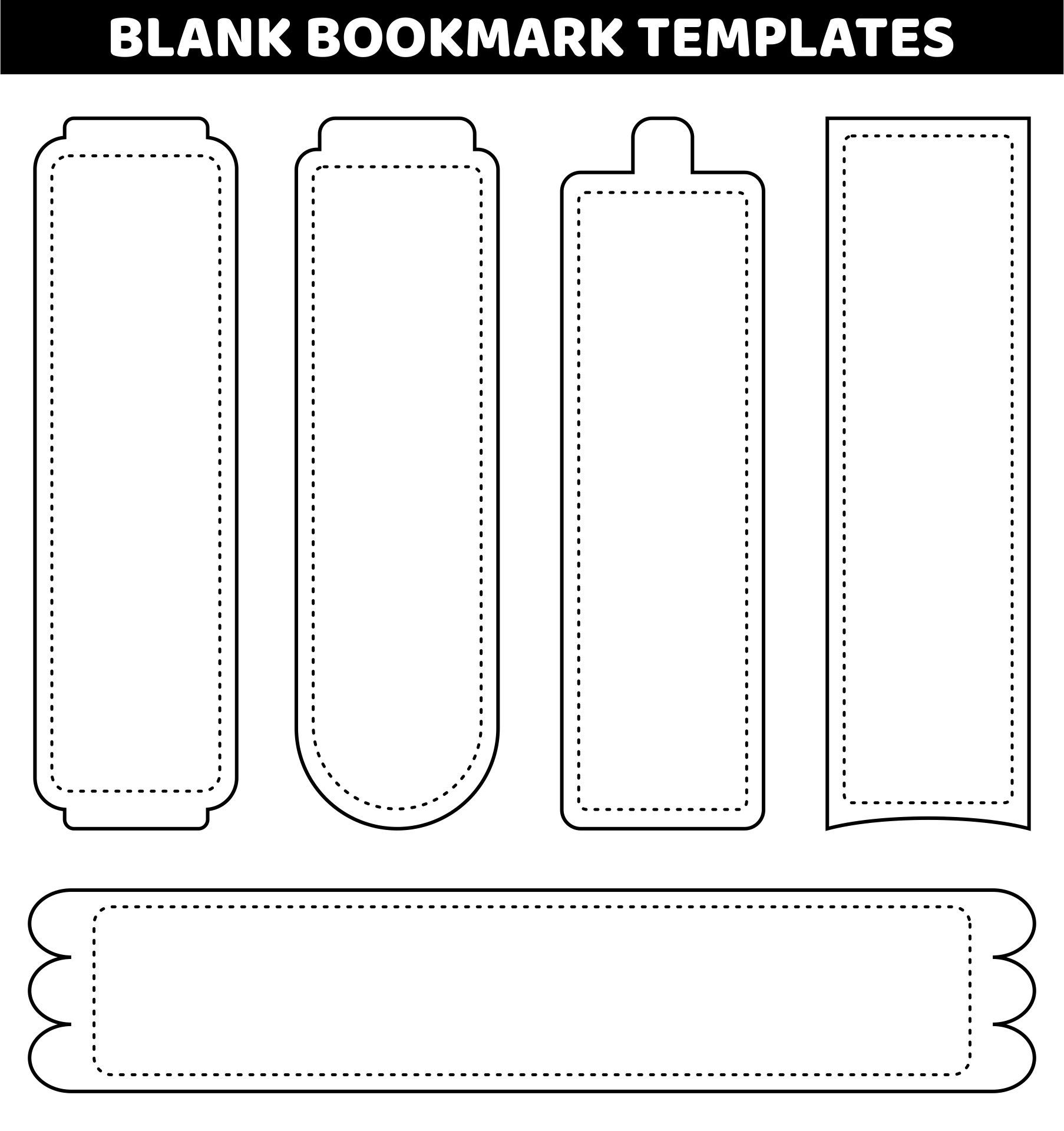 Free Printable Bookmark Templates Blank