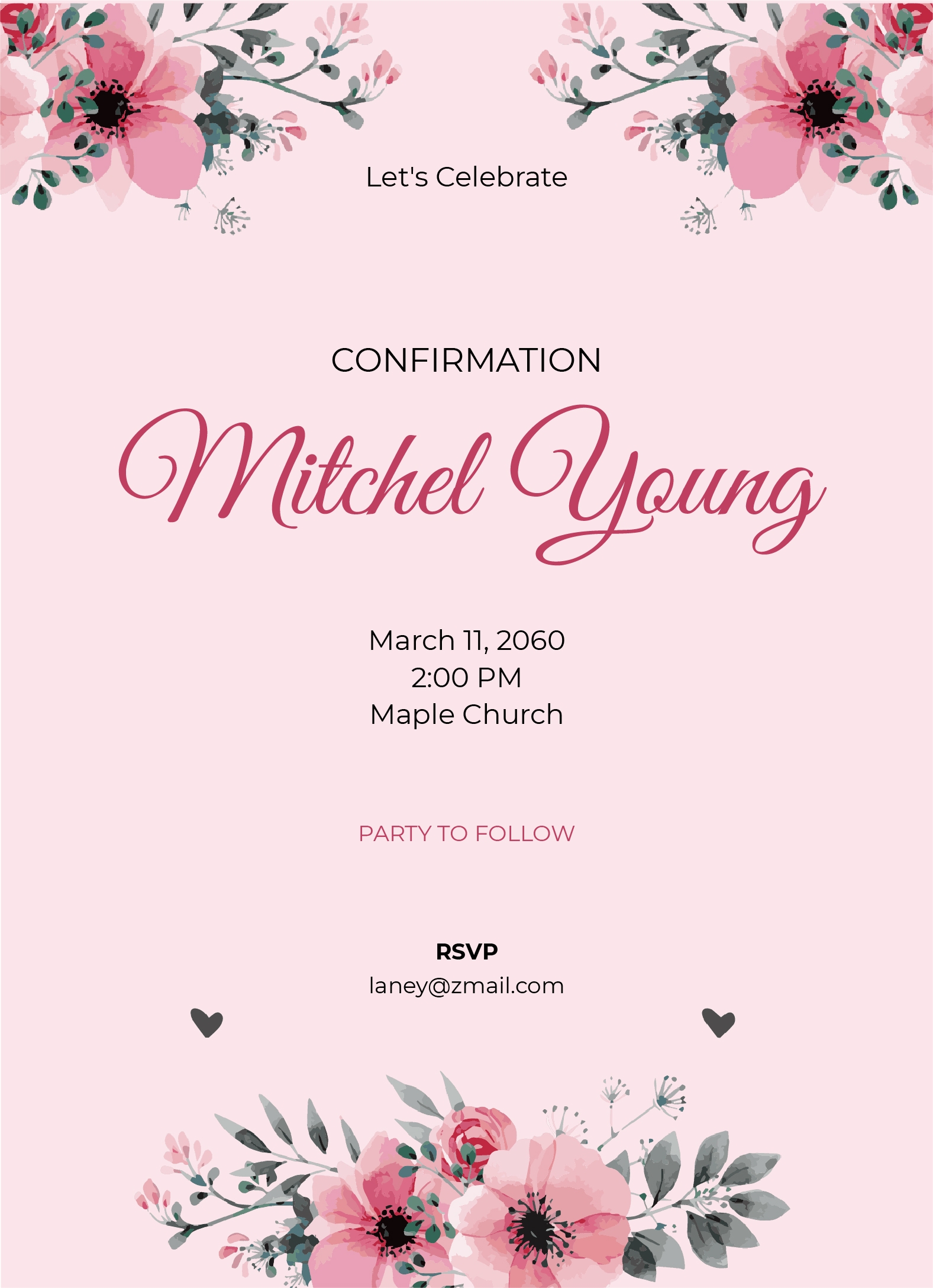 Blank Confirmation Invitation Template In Photoshop Illustrator 