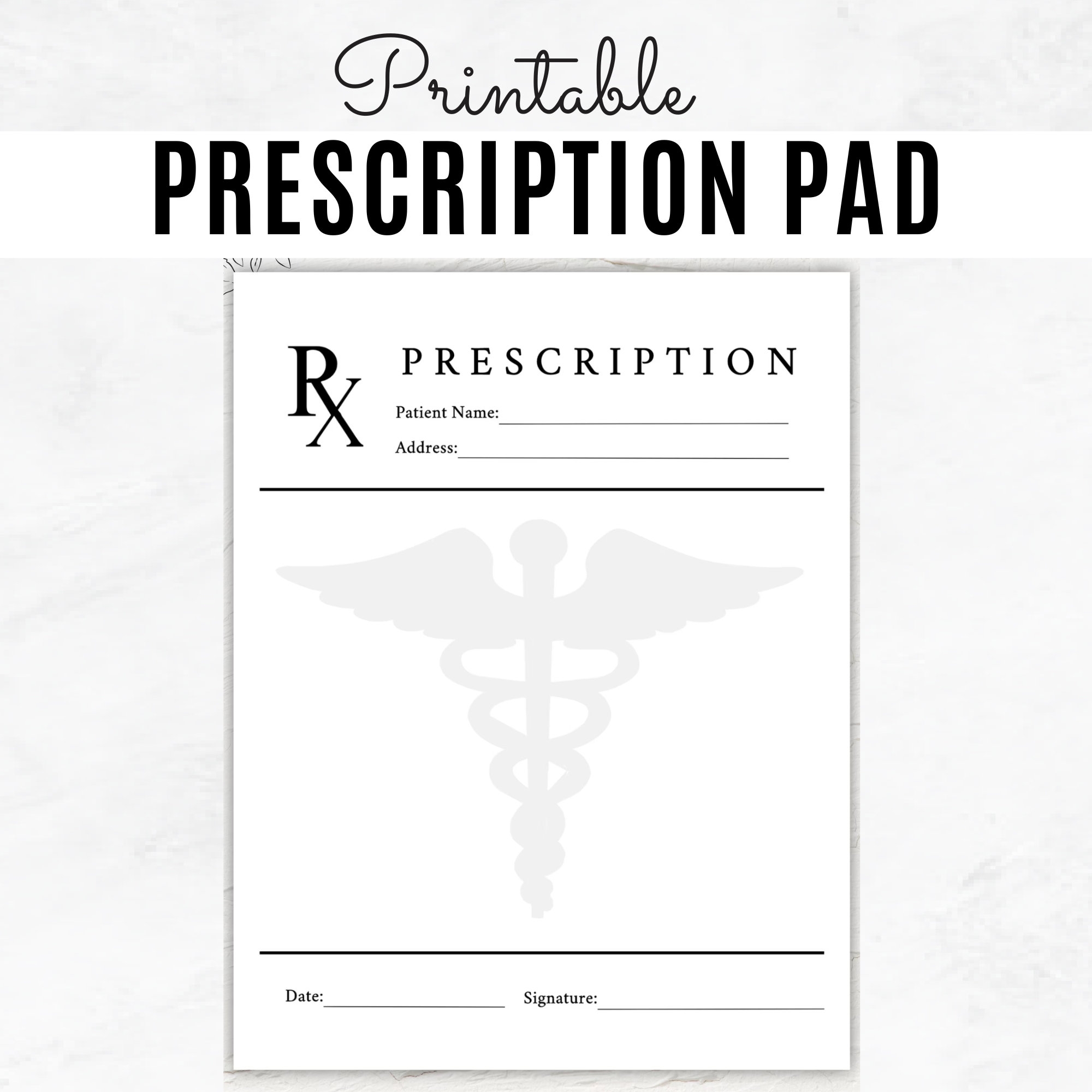 Template Printable Blank Prescription Pad