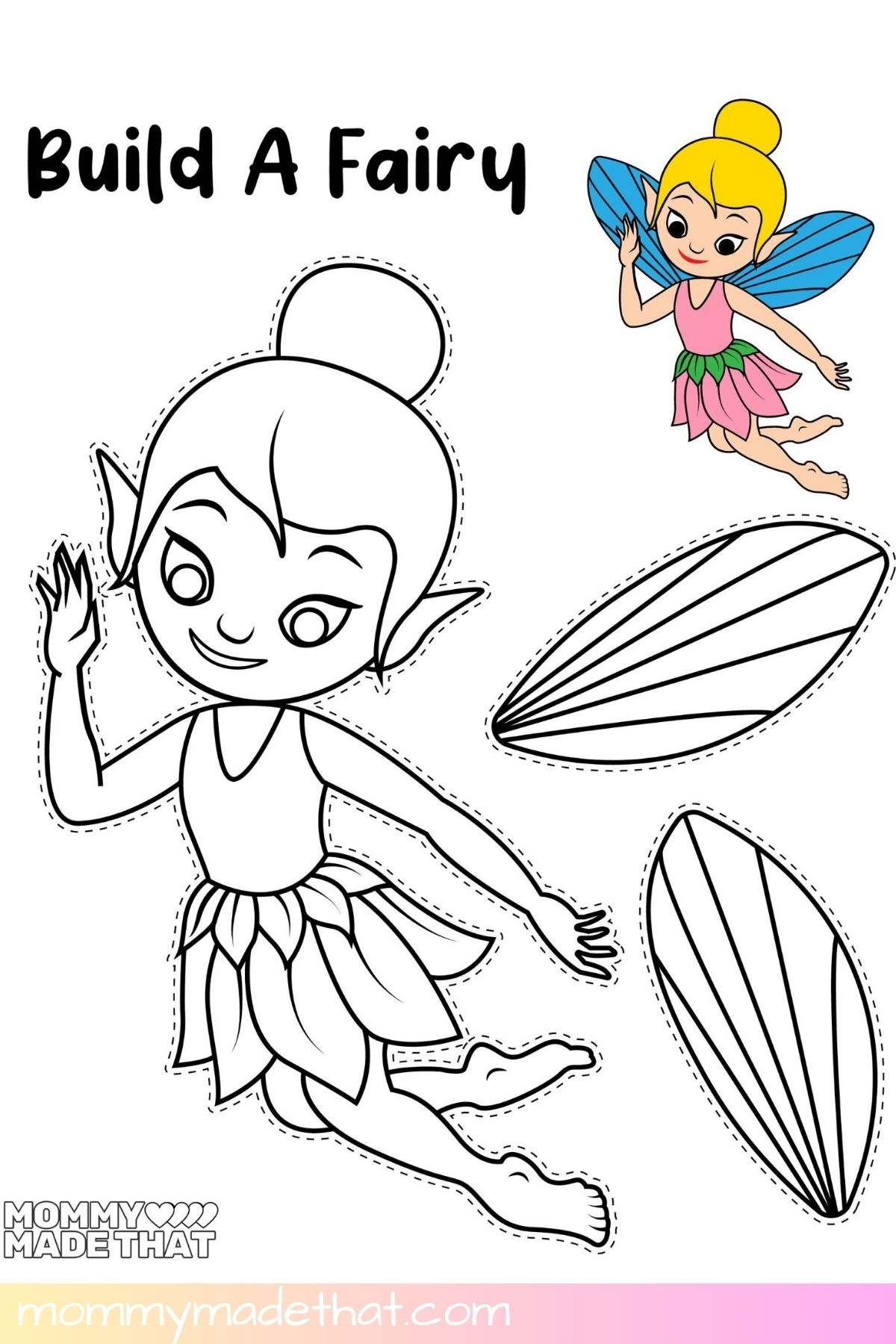 Build A Fairy Craft Free Printable Template 