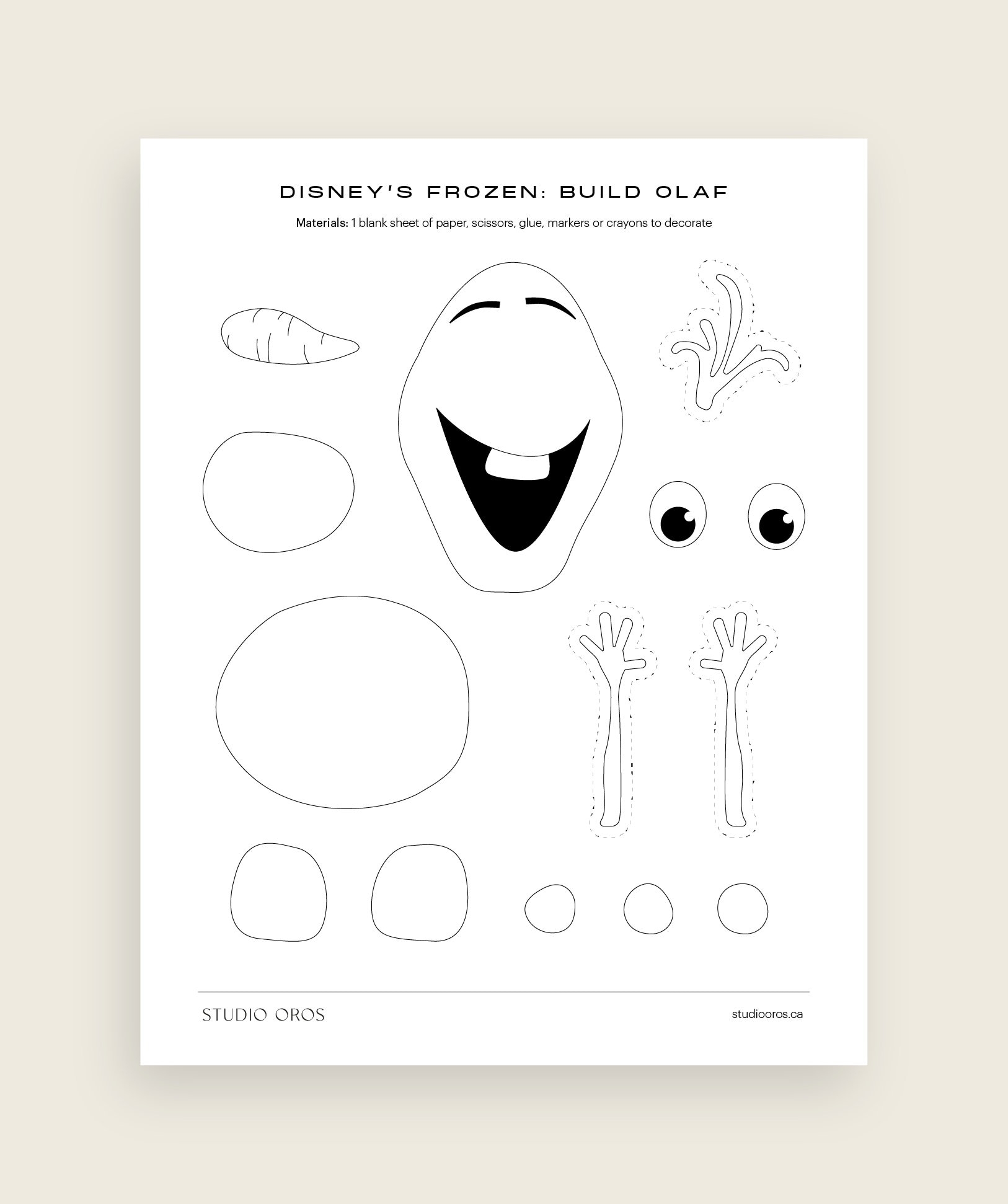 Free Printable Olaf Template