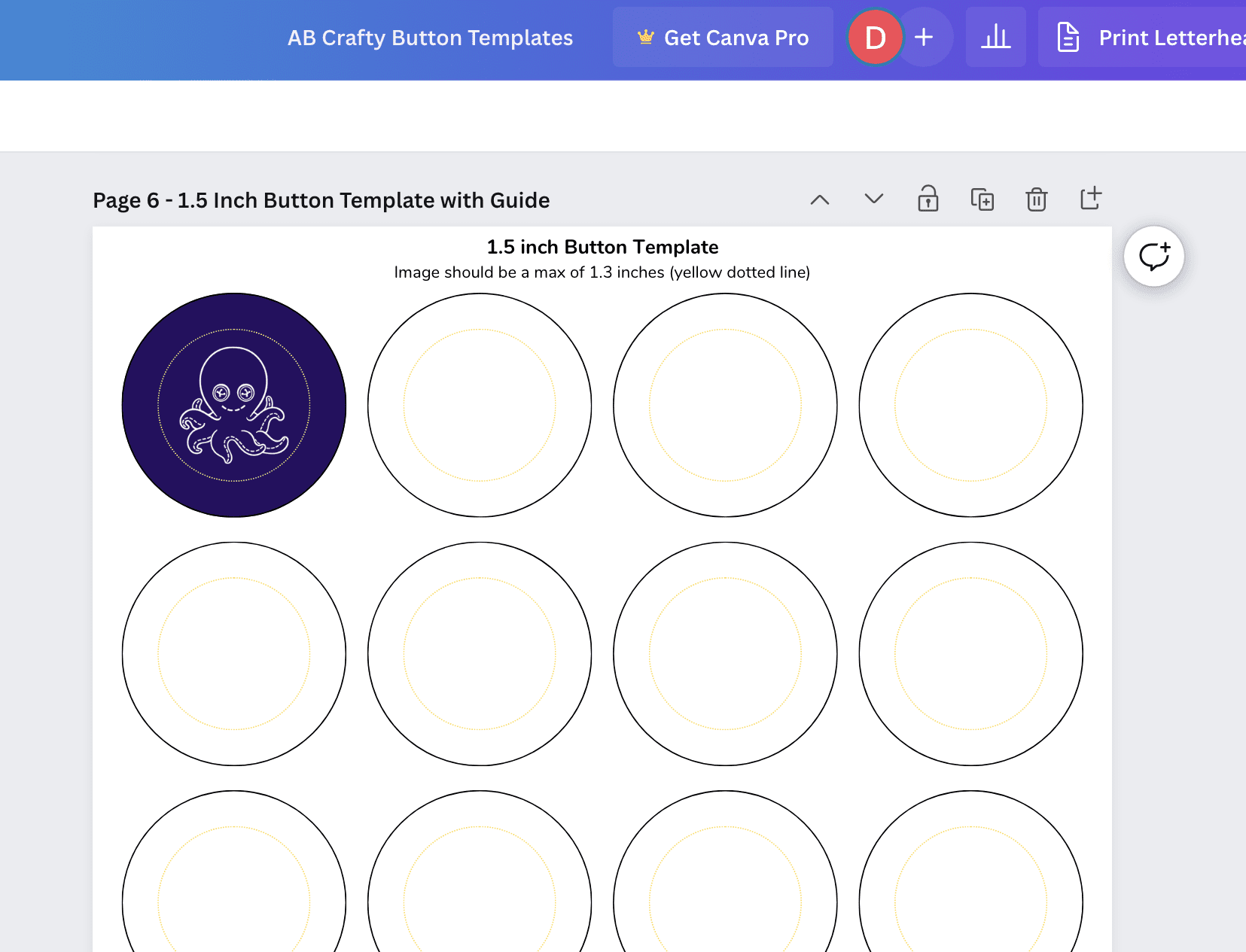 1.25 Round Free Printable Template
