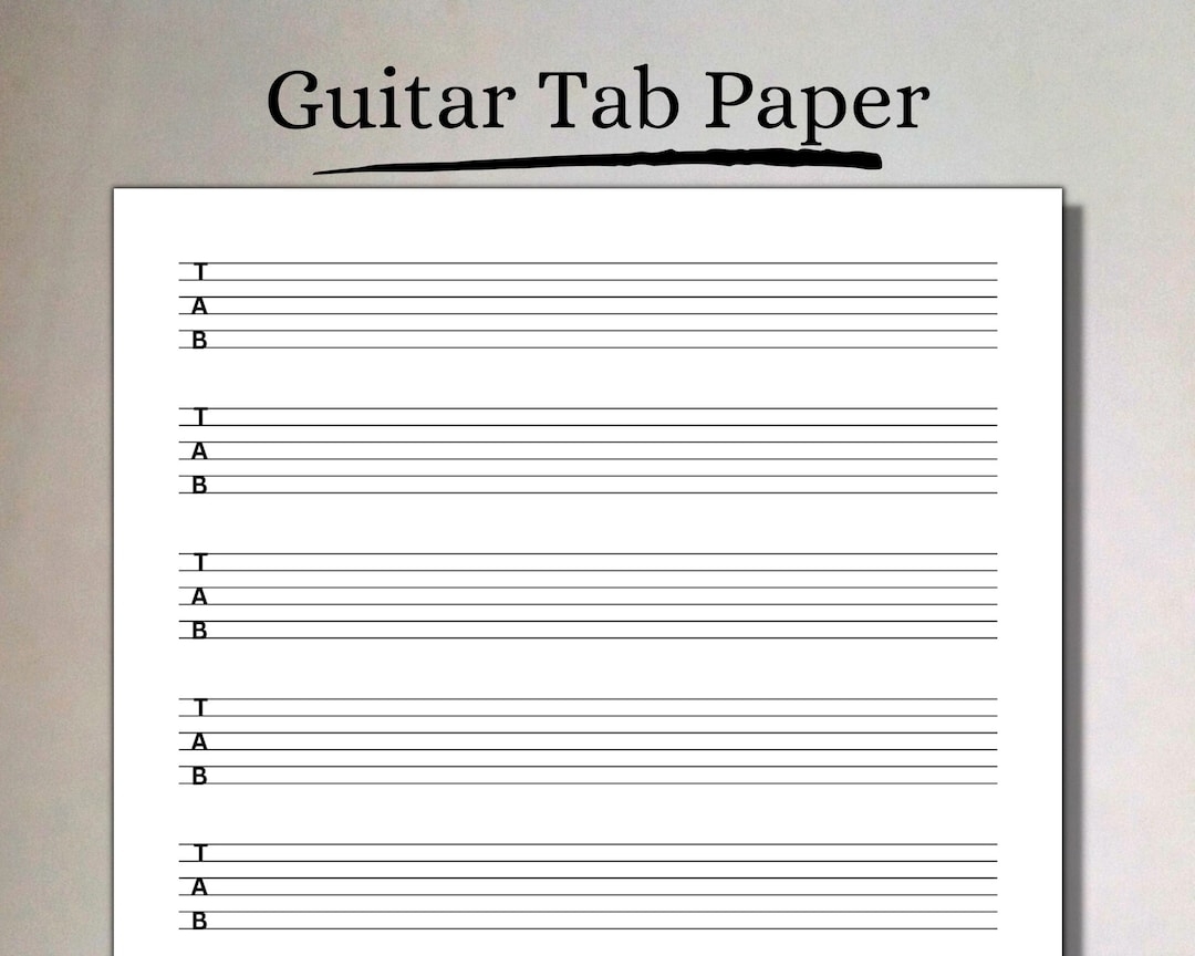 Buy Printable Guitar Tab Paper Printable Blank Tablature Paper For Guitar Downloadable PDF Instant Download Songwriting Tool Online In India 