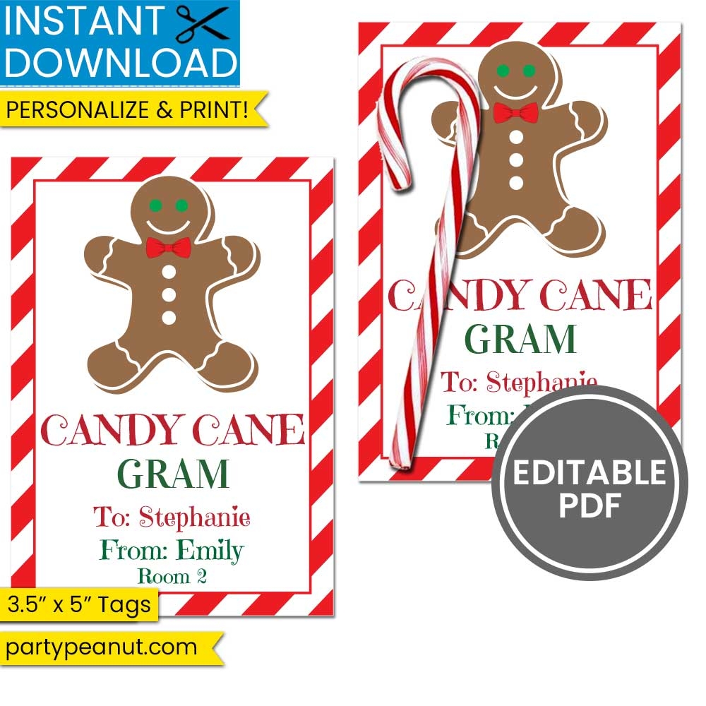 Candy Cane Gram Template Printable Free