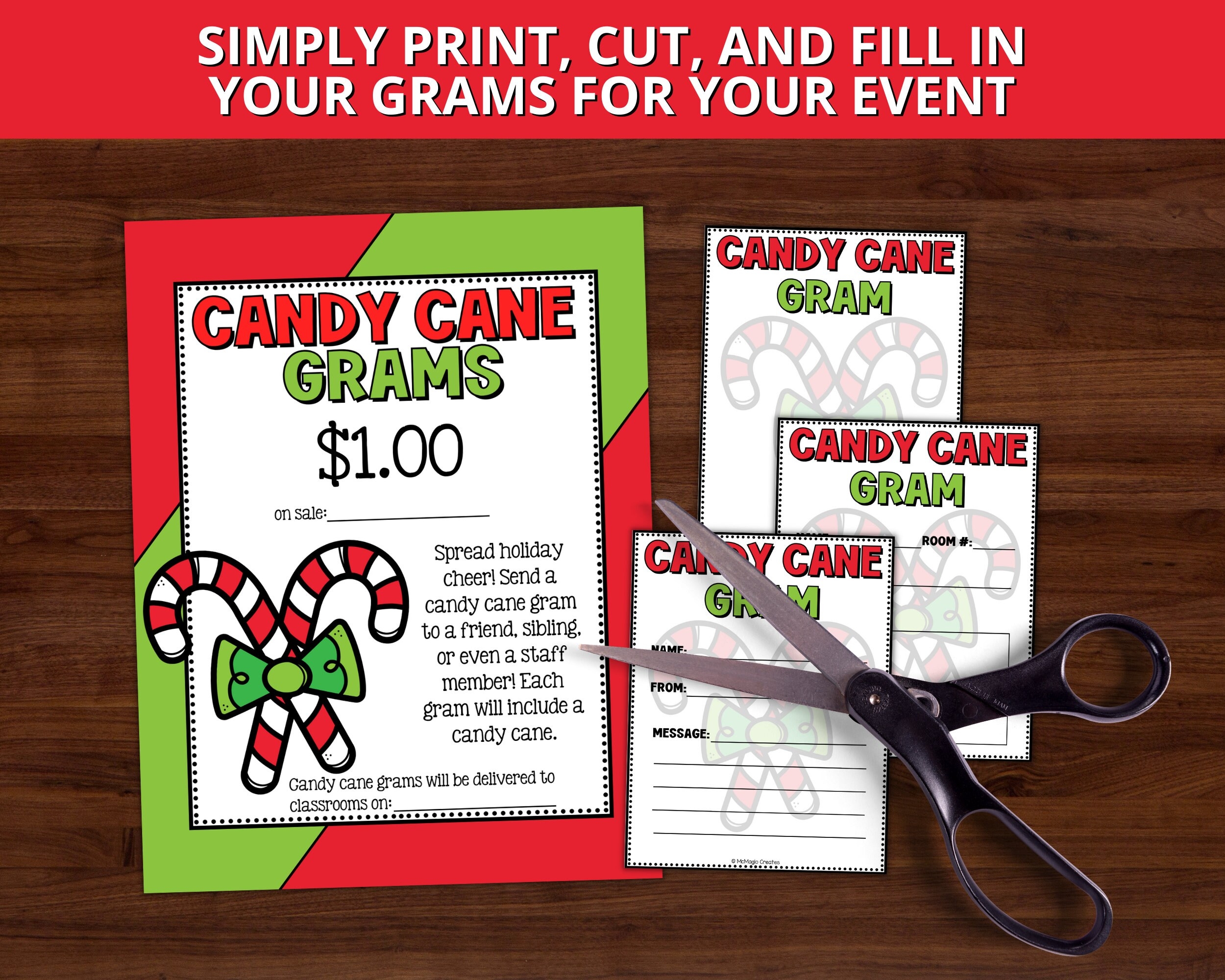 Candy Cane Gram Template Printable Free