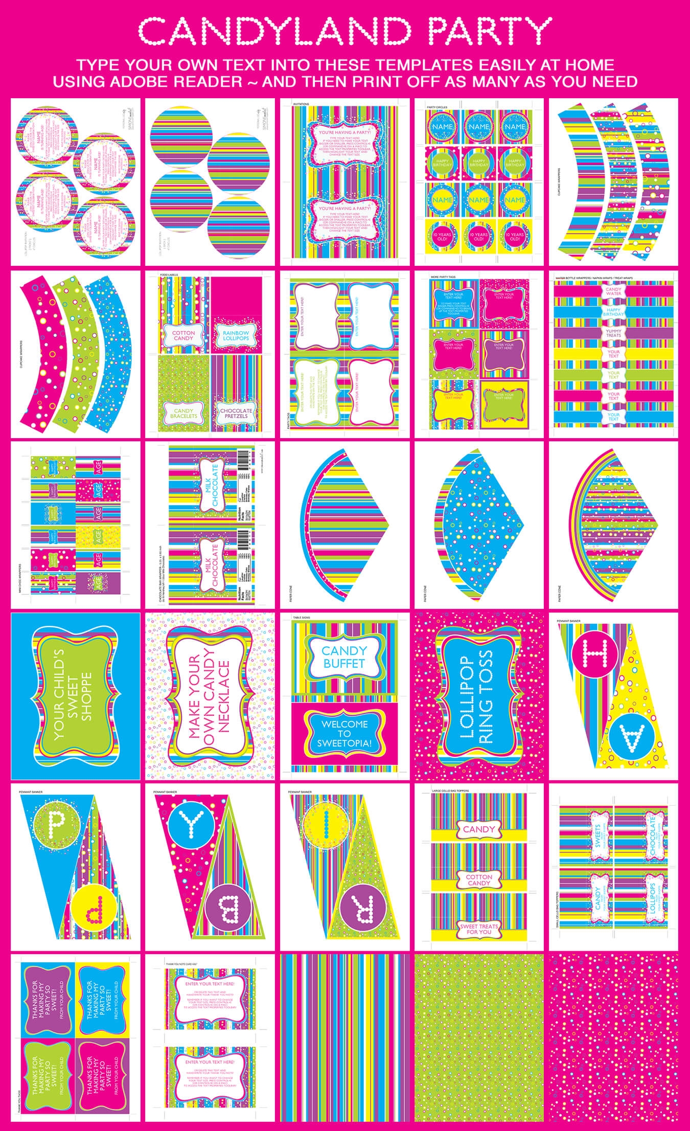Free Printable Candyland Templates