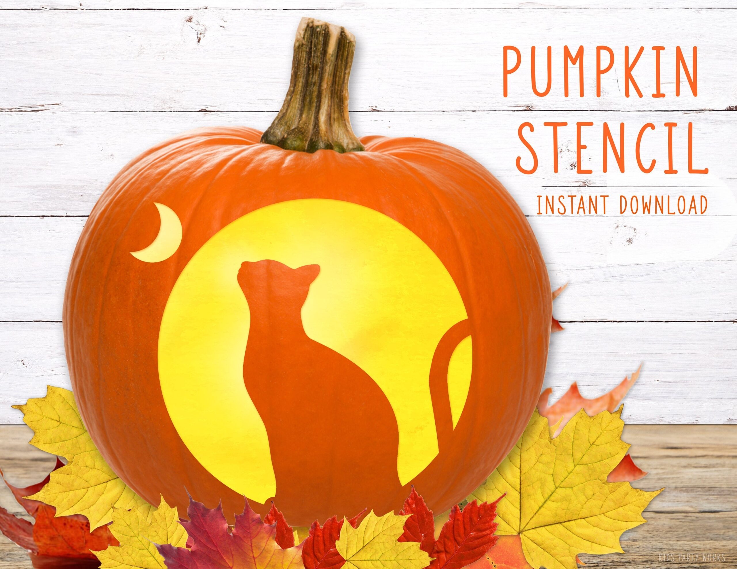 Cat Pumpkin Stencil PRINTABLE Pumpkin Stencil Jack O Lantern 