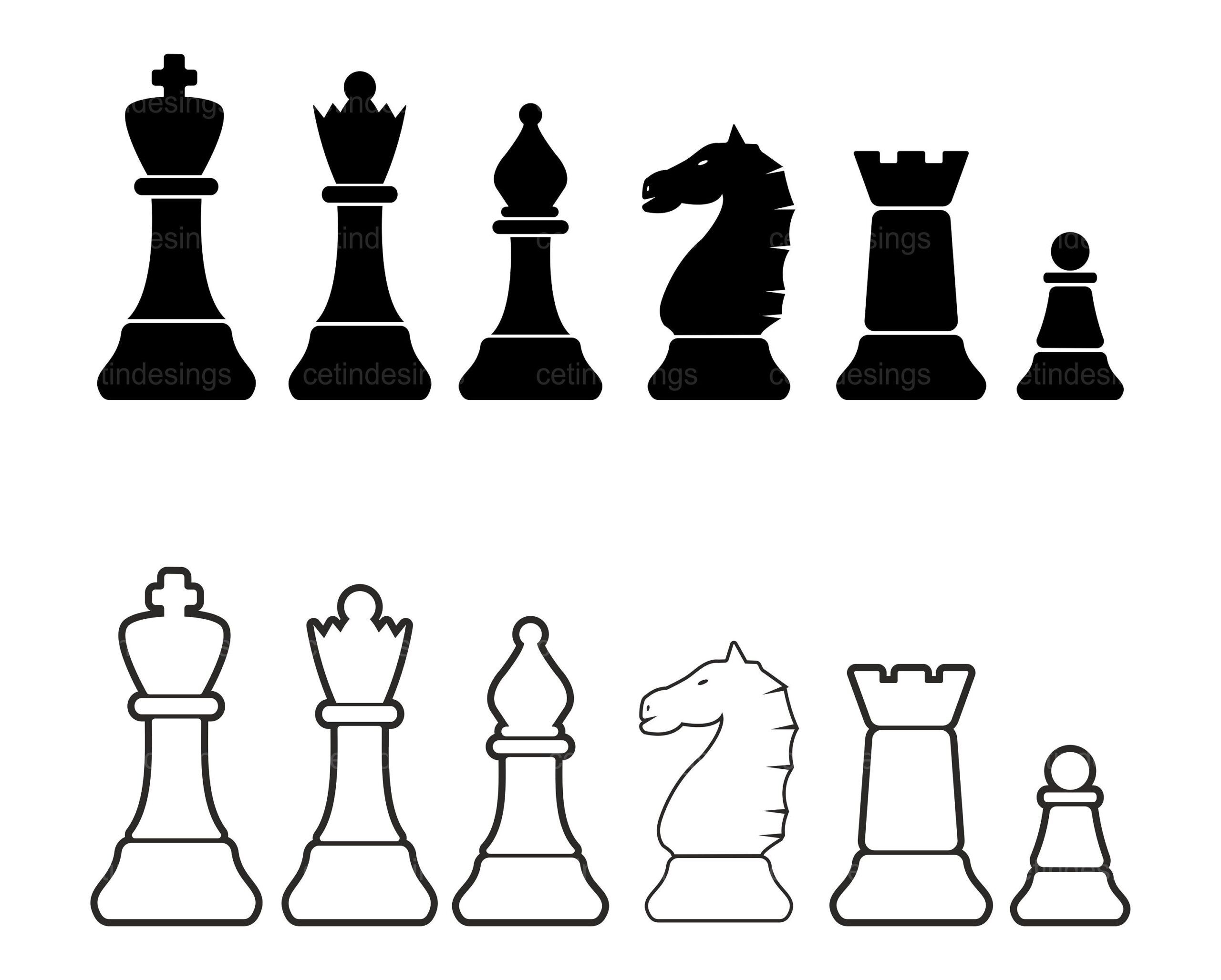 Printable Chess Pieces Templates Free