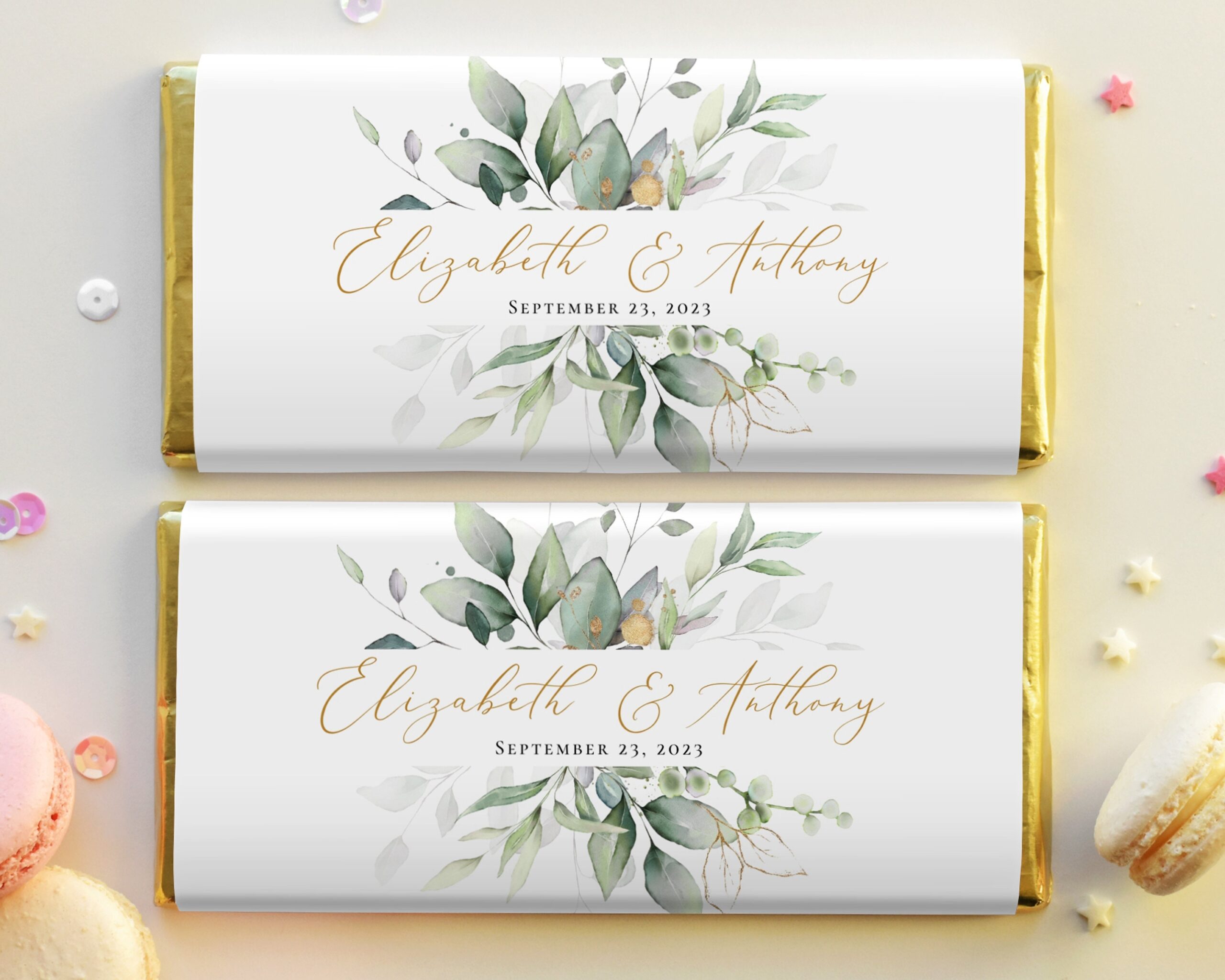 Chocolate Bar Wrapper Template Greenery Candy Bar Favor Label Printable Candy Bar Wrapper Wedding Favour Bridal Shower Candy Bar GGW3 Etsy