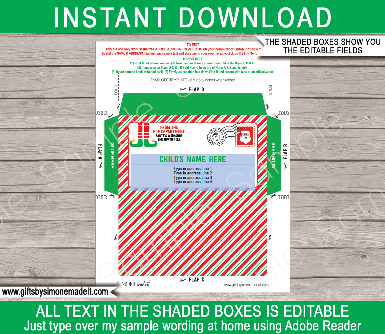 Christmas Envelope from Elf 