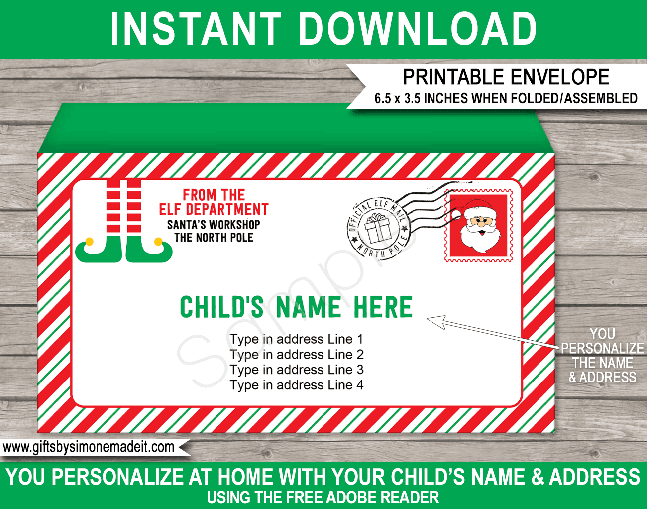 Template Free Printable Elf Envelope