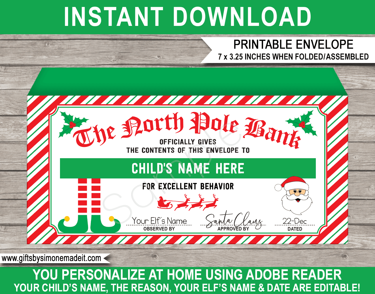 Christmas Money Envelope from Elf U0026 Santa 