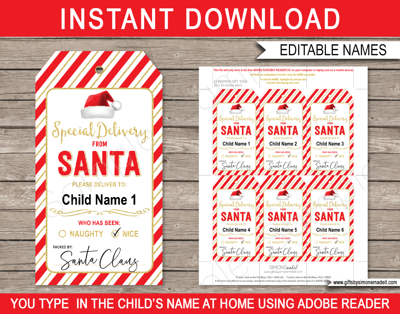 Free Printable Christmas Name Tags Template