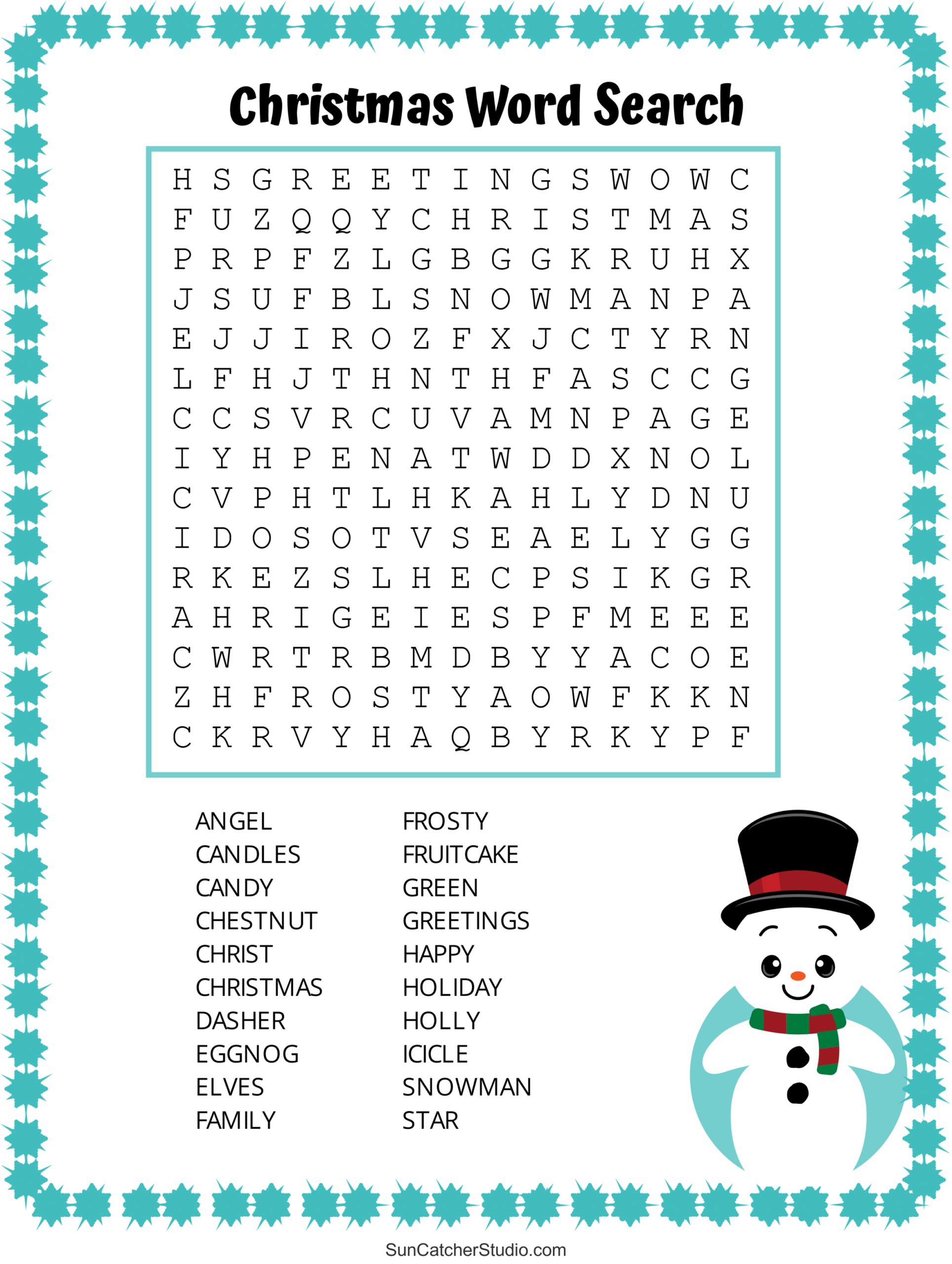 Christmas Word Find Printable Free