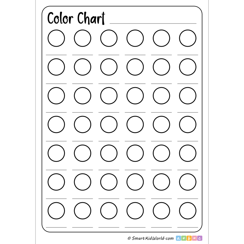 Color Chart Large Circles Coloring Page For Kids And Adults SmartKidWorld