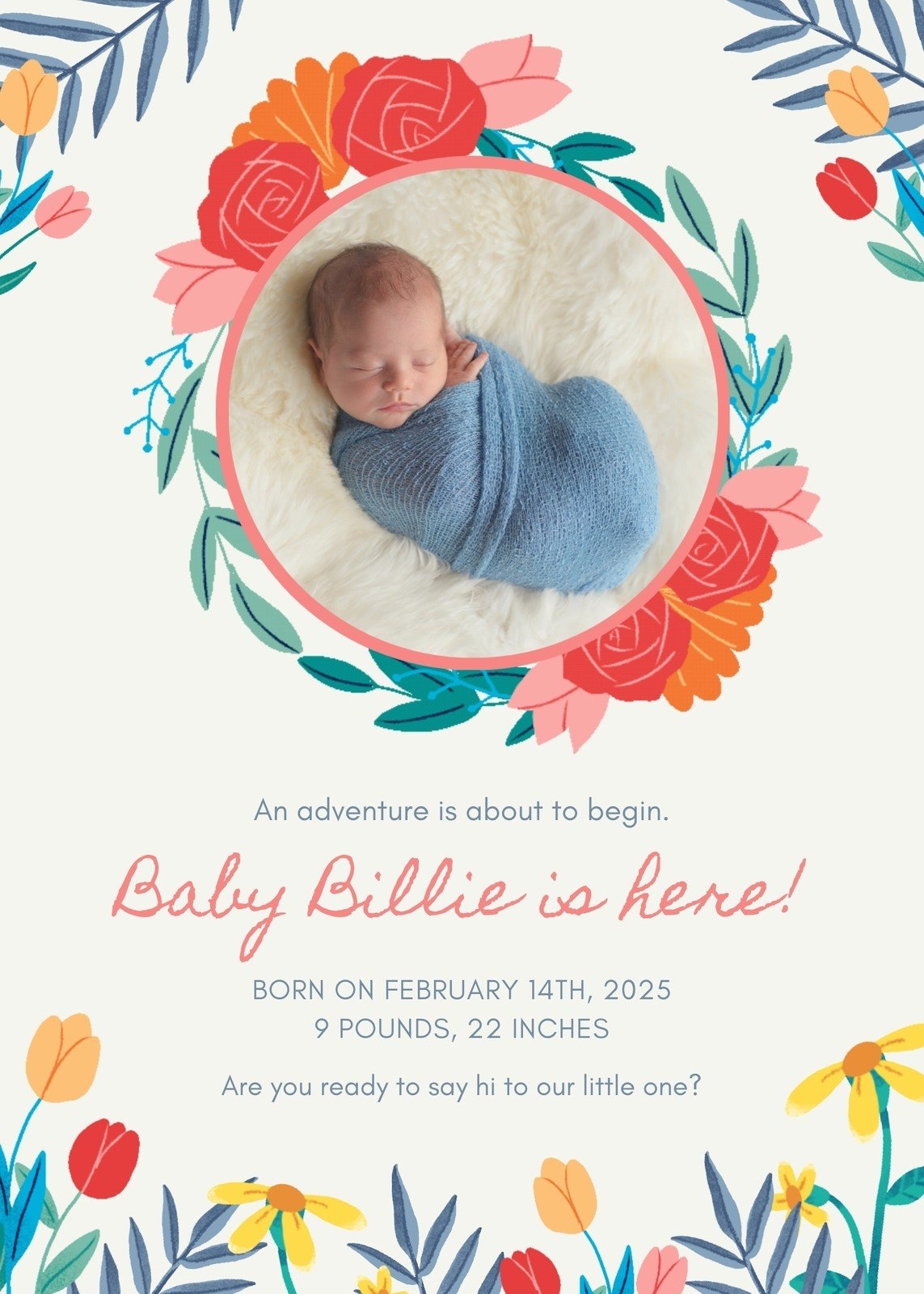 Birth Announcement Template Online Free Printable
