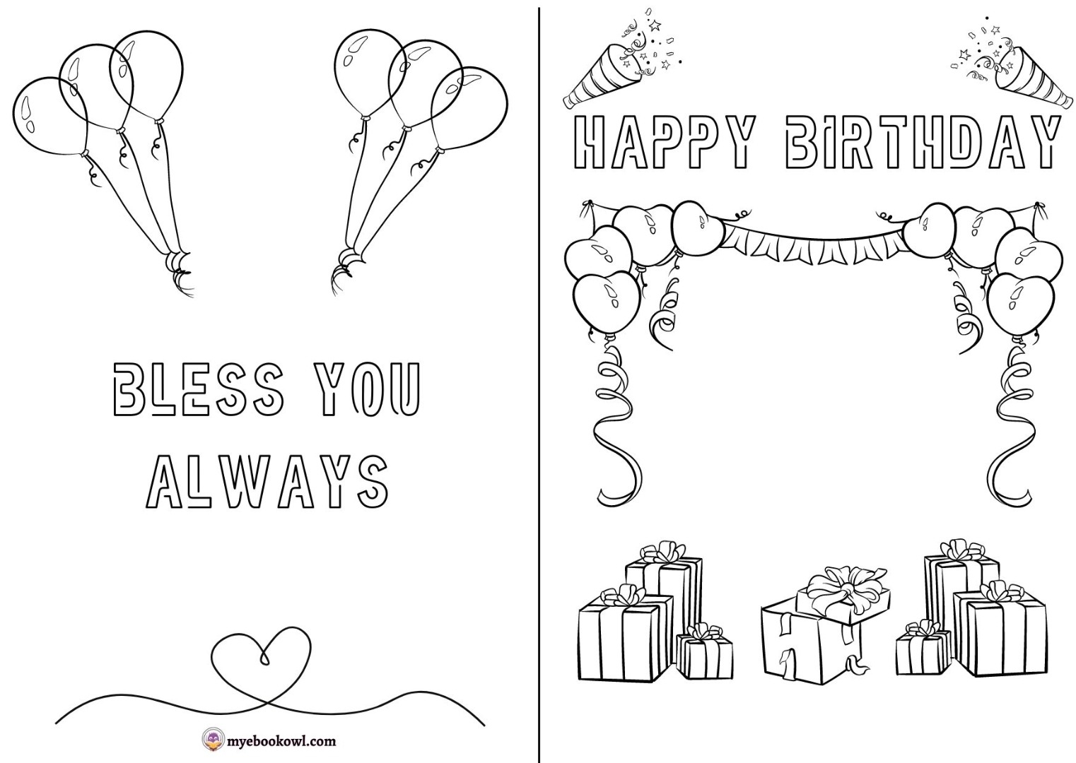Free Printable Birthday Card To Color