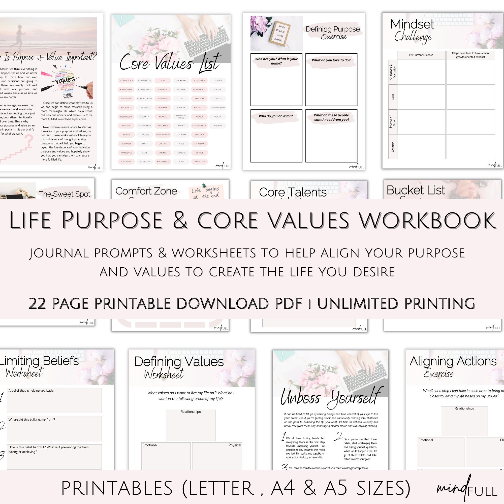 Free Printable Core Values Worksheet