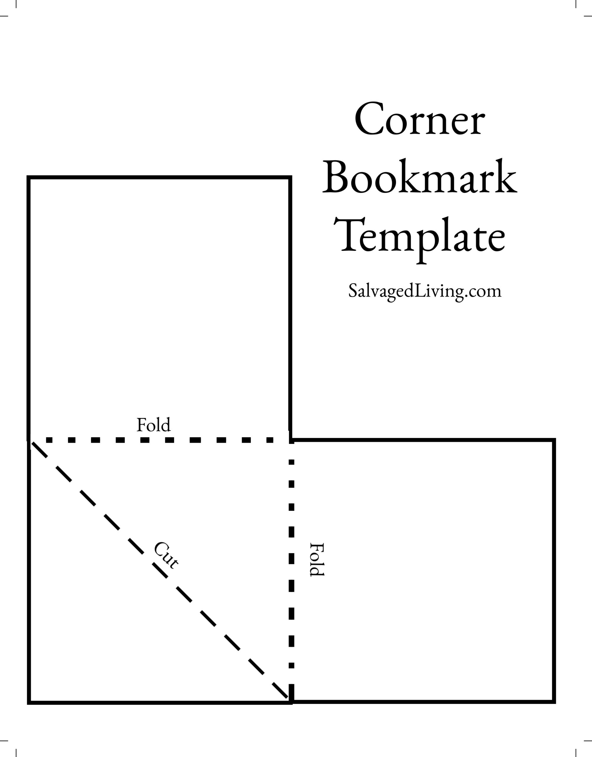Corner Bookmark Template Salvaged Living Worksheets Library